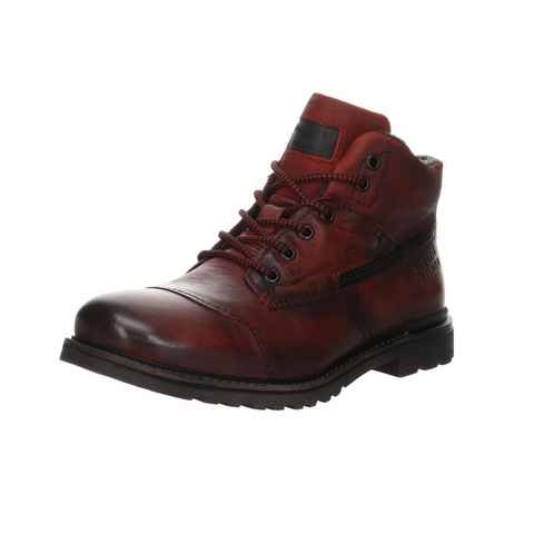 bugatti Boots Glattleder uni Schnürstiefel Glattleder