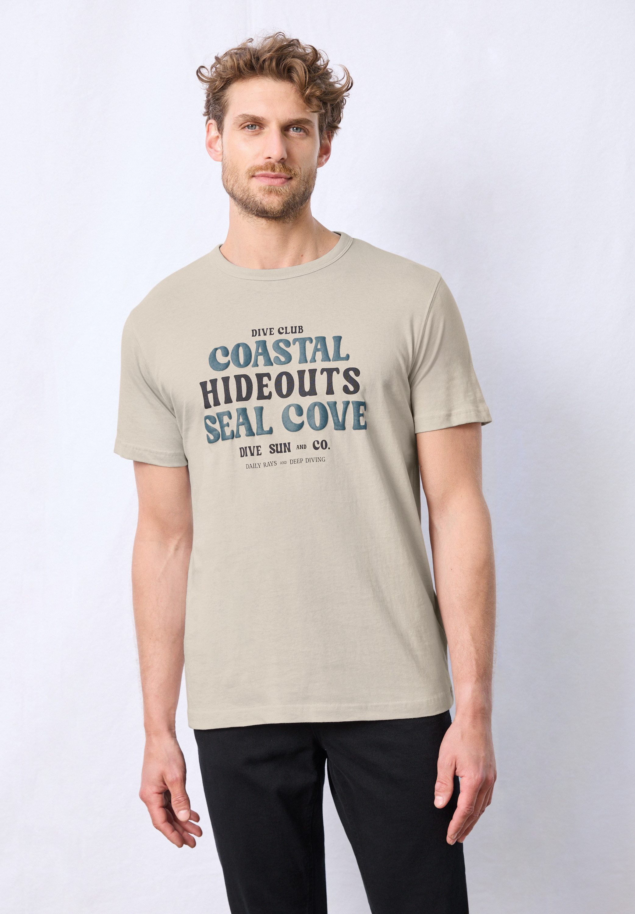 STREET ONE MEN T-Shirt mit Rundhalsausschnitt günstig online kaufen