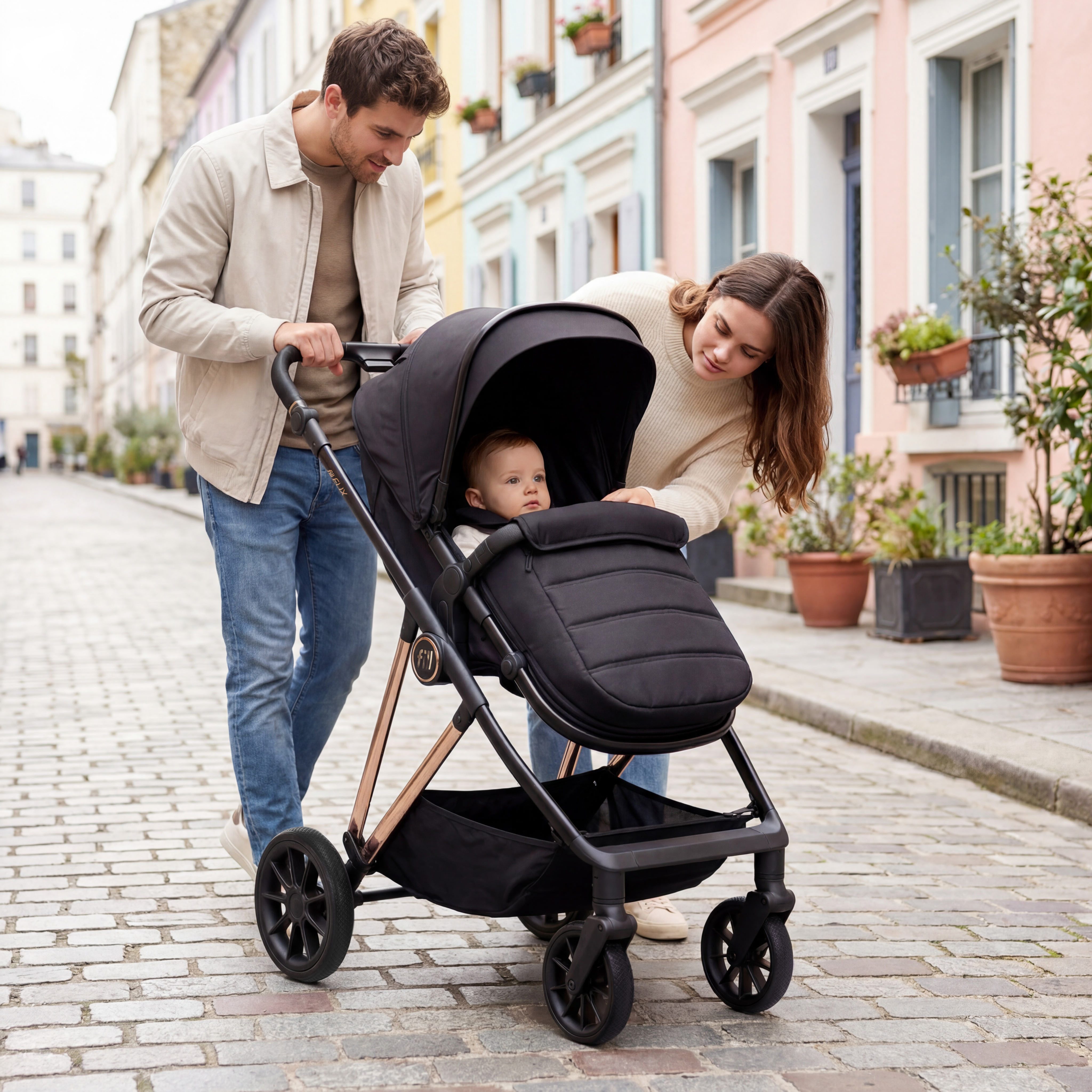 Fillikid Kombi-Kinderwagen Fill Elix, Babywanne einfach zum Sportsitz umbaubar