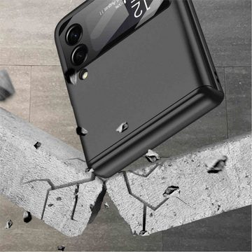 Wigento Handyhülle Für Samsung Galaxy Z Flip3 5G Magnetische Vollschutz Kunststoff Hart Cover Handy Tasche Hülle Etuis Grün