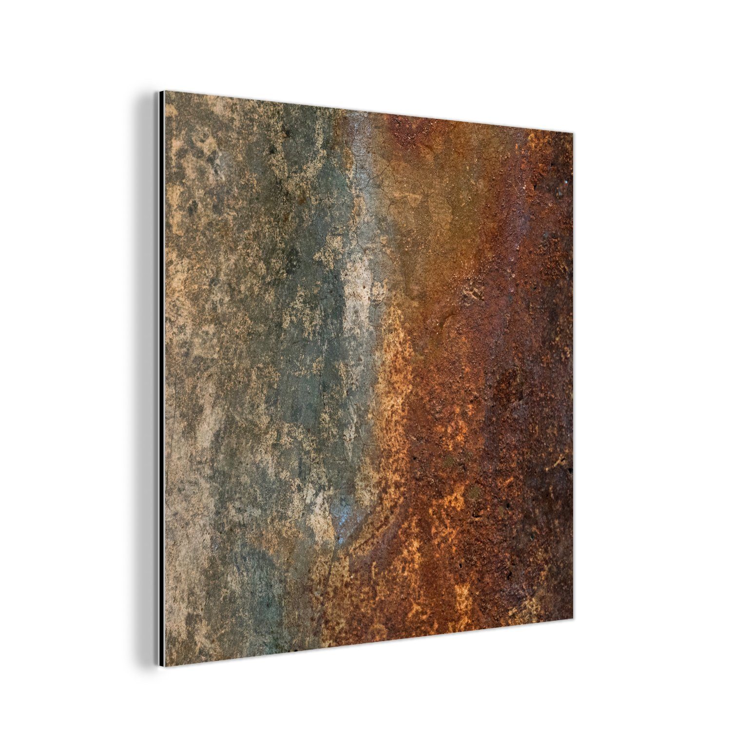 MuchoWow Metallbild Stahl - Rost - Alt - Orange - Grau - Muster - Abstrakt, günstig online kaufen