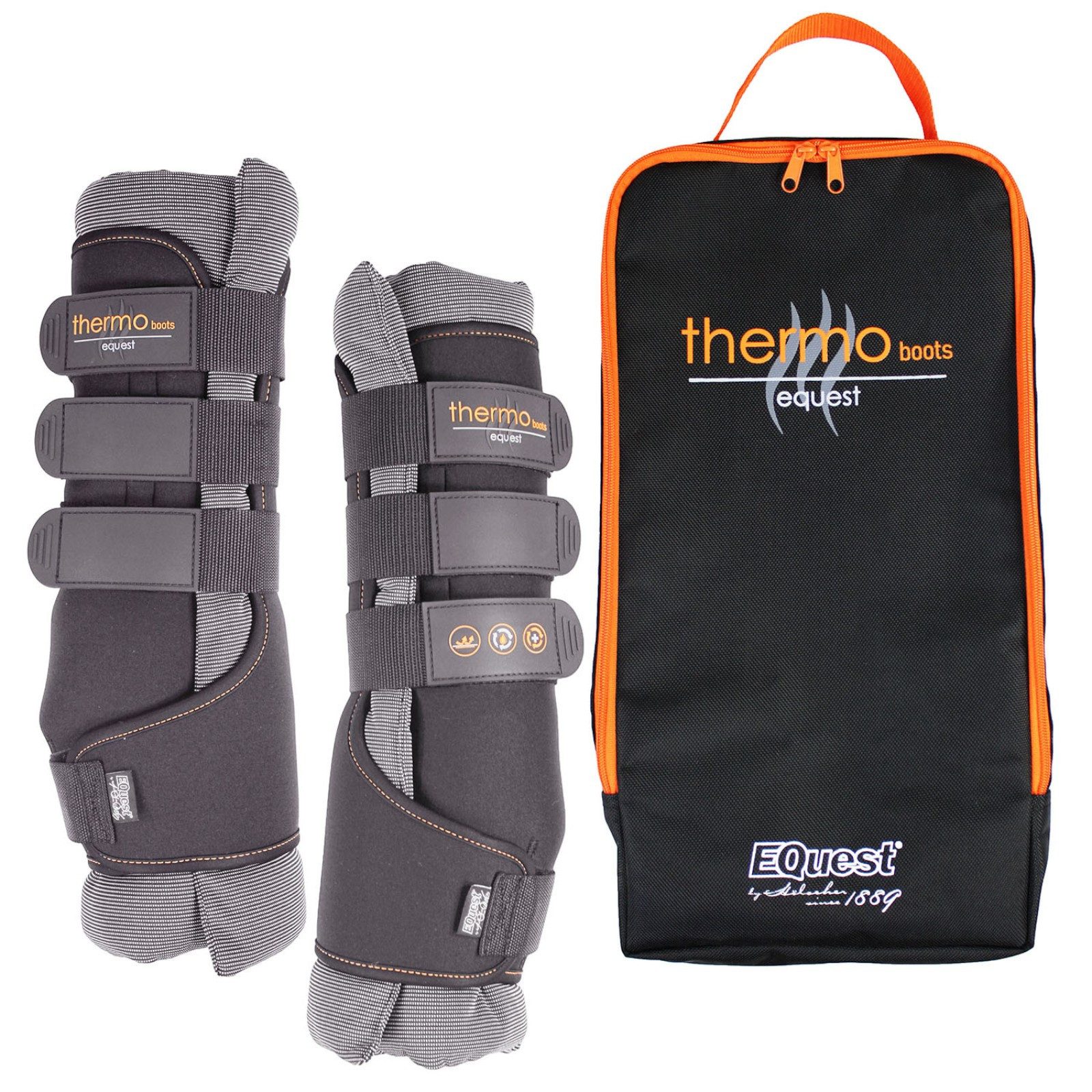 EQuest Gamaschen Thermo Boots schwarz, 2er Set, Gamasche für Pferde, L Warmblut/Full