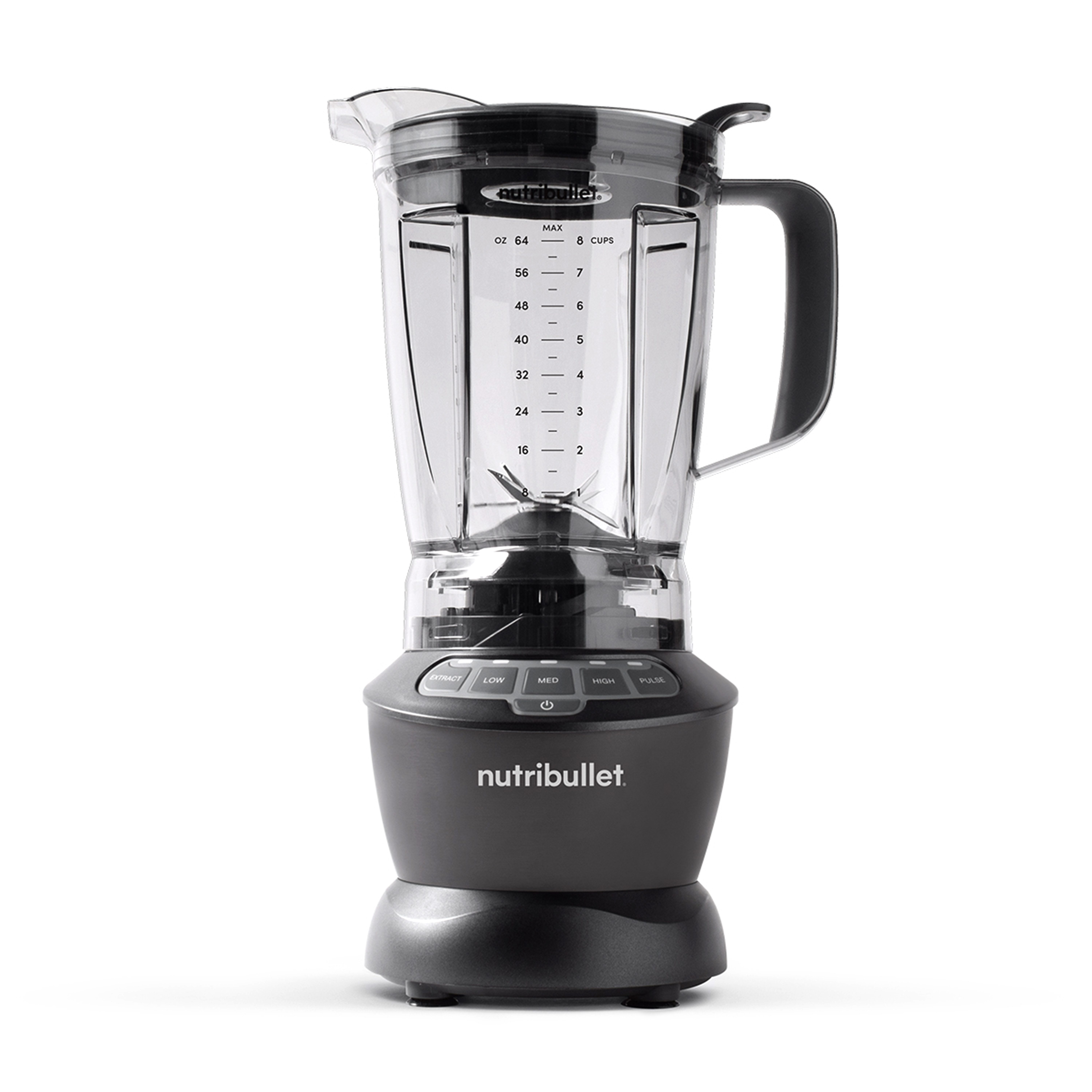 nutribullet Standmixer Full Size Blender Combo NBF500DG, 1200 Watt, Dunkelgrau, 1200 W, 1,8 L Krug, Deckel mit Öffnung, 700&900ml Mixbecher mit to-go Deckeln