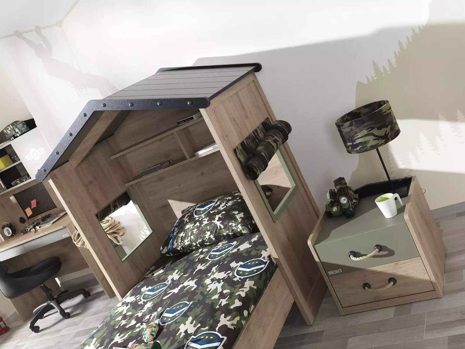 JVmoebel Nachttisch Modern Nachttisch Schlafzimmer Kindernachttisch Grün Europe Nachttisch), (1-St., Made Holz in