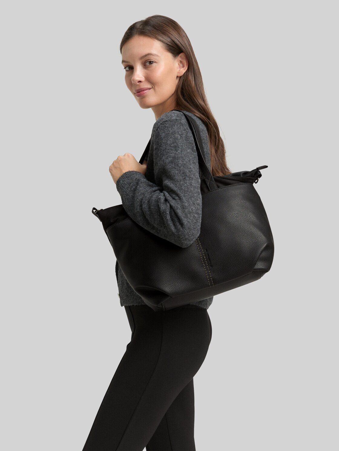 TOM TAILOR Shopper Bags, TTMIHA L Shopper mit Material-Mix