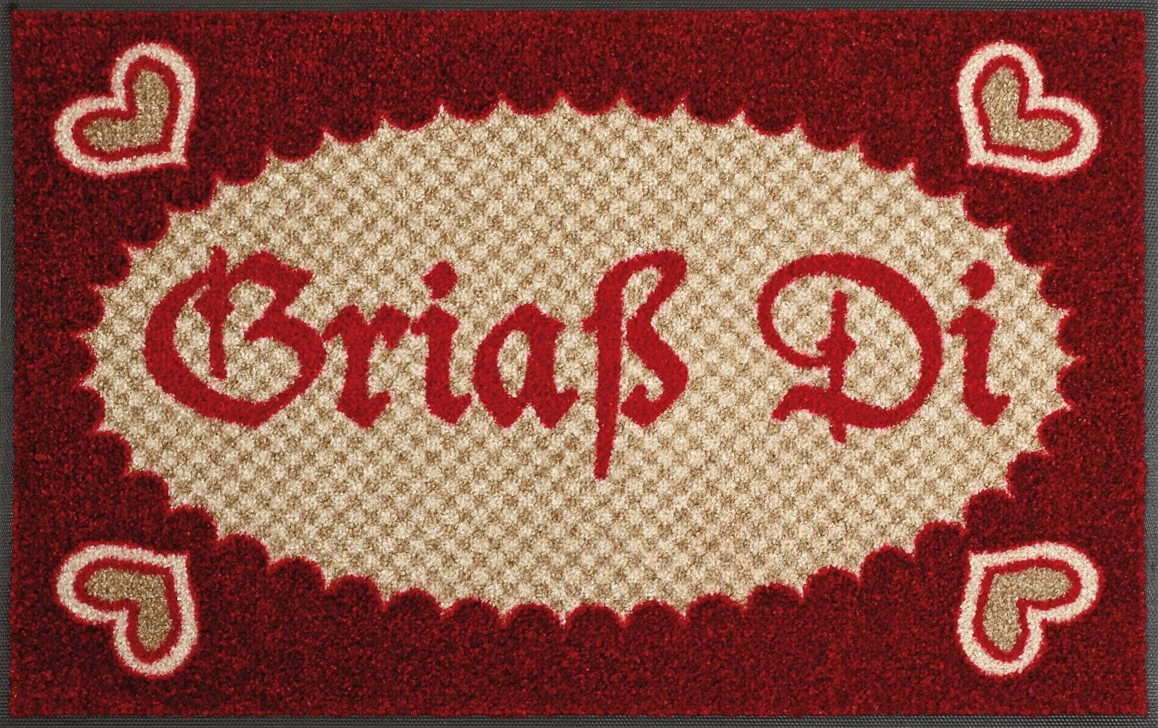 wash+dry by Kleen-Tex Fußmatte Griaß di, rechteckig, Höhe: 9 mm, Schmutzfan günstig online kaufen