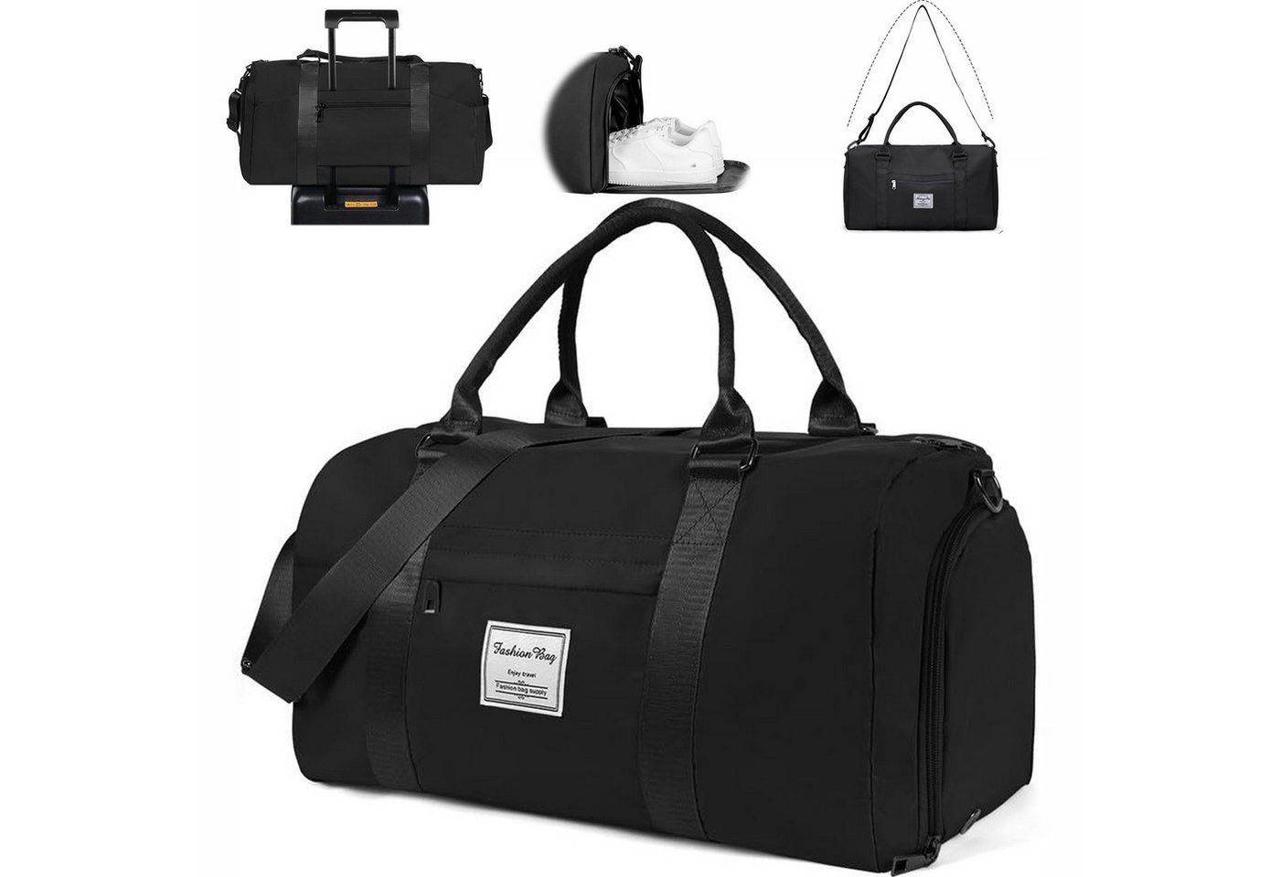 Forrlite Reisetasche Sporttasche wasserdicht Handgepäck-Taschen mit Nassfach & Schuhfach (35L großes Fassungsvermögen, verstellbaren Schultergurten Fitnesstasche, Wasserdicht, Atmungsaktiv, Abriebfest), Travel Gym Tasche Fitnesstasche mit Schultergurt für