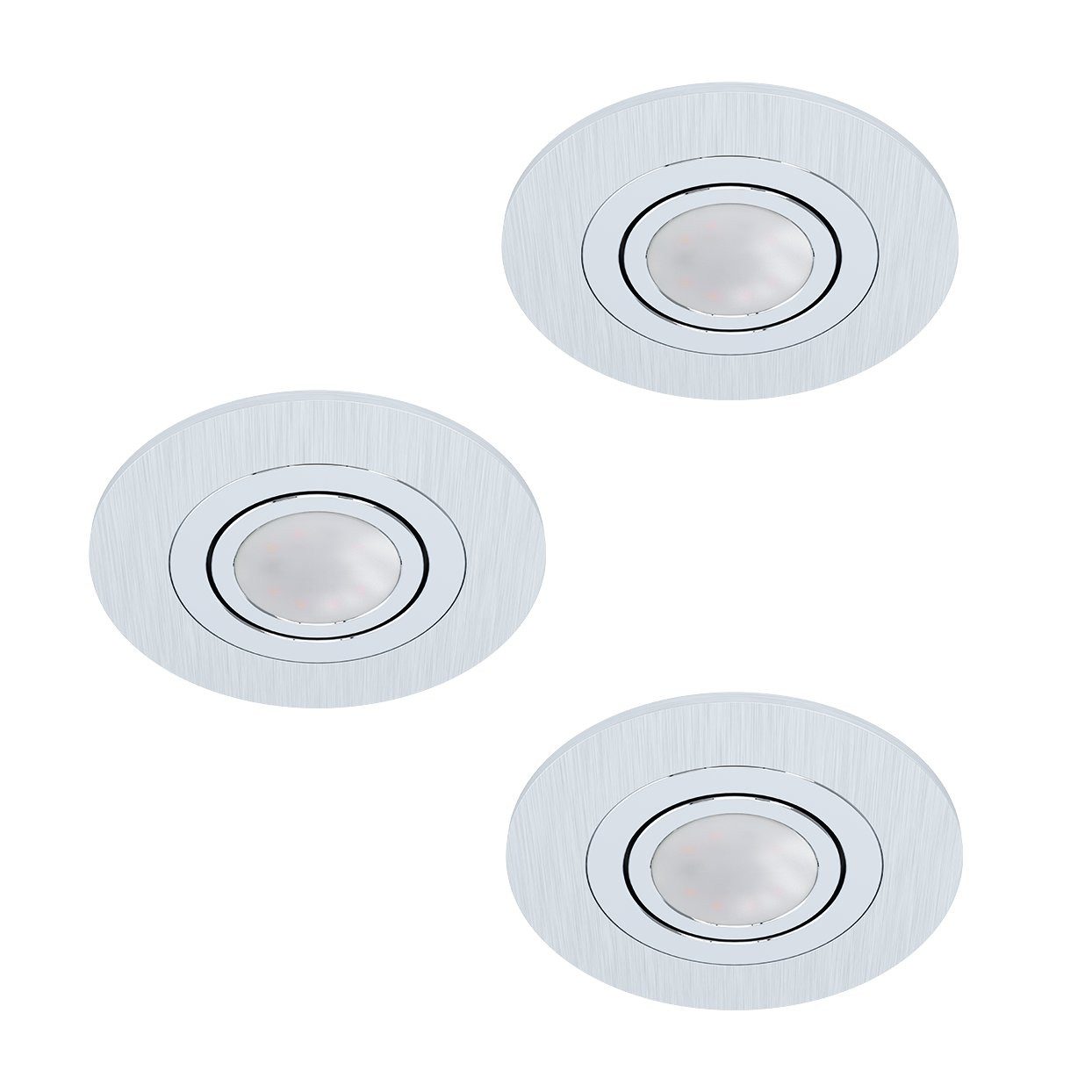 EGLO LED Einbauleuchte Areitio, Leuchtmittel inklusive, 3er-Set Einbaustrahler, Spots, Einbauleuchten, GU10, schwenkbar, Ø11cm