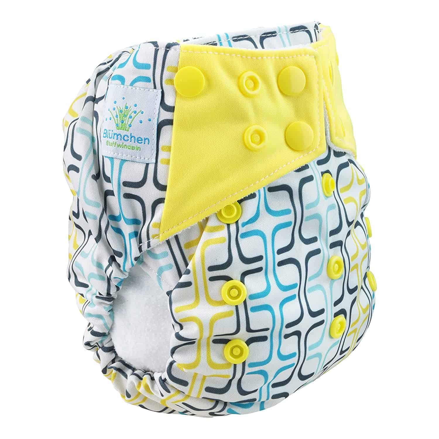 Blümchen Windeln All-in-One Stoffwindeln futuristisches Design (3,5-15kg)