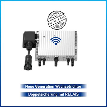SOLAR-HOOK etm Wechselrichter 800W Deye Neu Generation Upgradefähiger WIFI Wechselrichter, (mit Relais, Dualer MPP-Tracker, IP67 Schutzart, Upgradebar von 600W auf 800W)