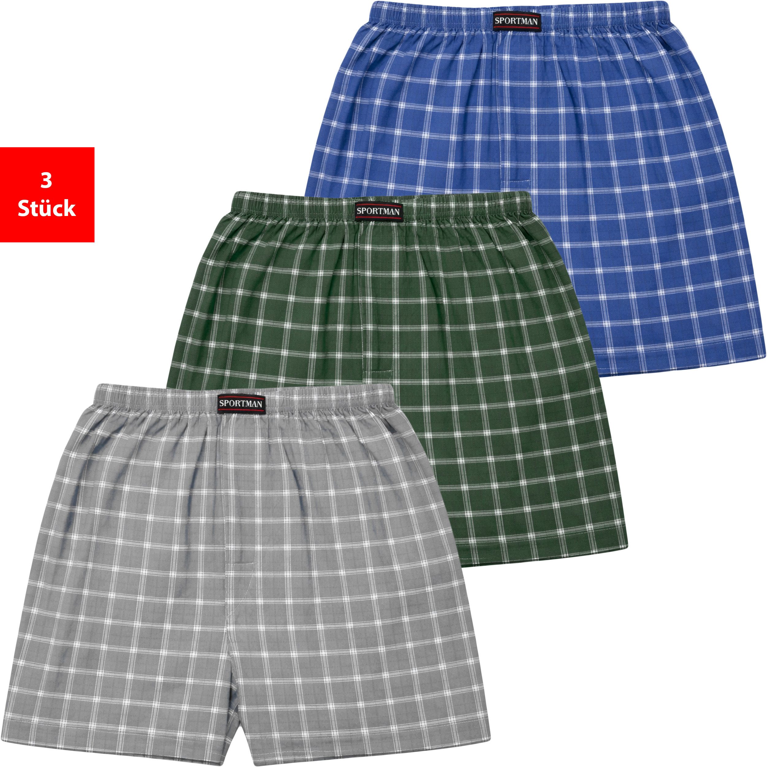 Fashionschmiede Webboxer Herren Webboxer Baumwolle Boxershort 3er & 6er Pack Sparpack S - 6XL (Spar-Set, 3-St., 3er-Pack) Bequemer Schnitt ohne Einengen