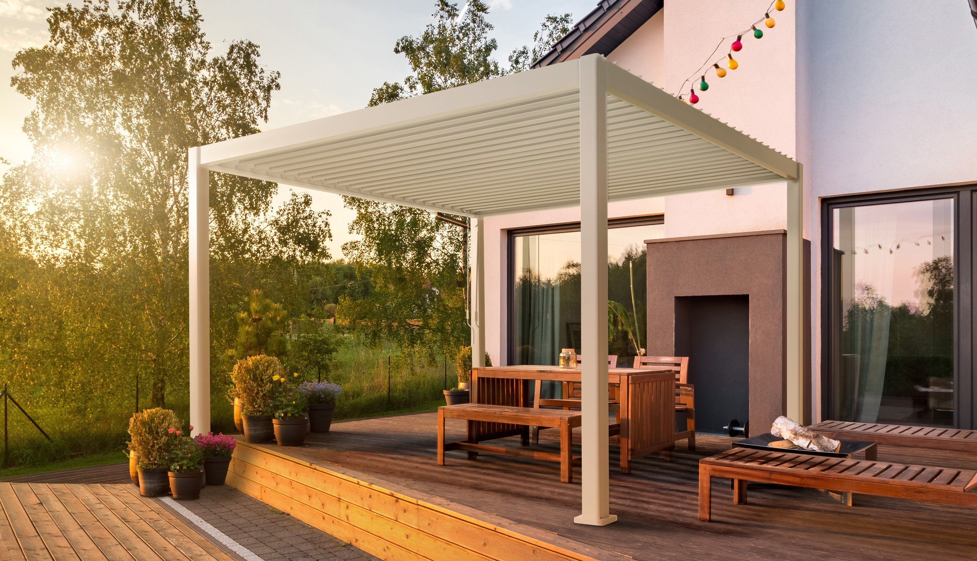 Weide Pergola »Sorara Mirador Weide VollAluPavillon Lamellendach