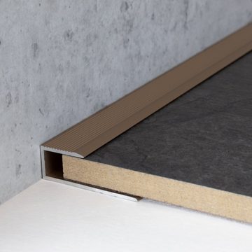 PROVISTON Abschlussprofil Aluminium, 15.6 x 8.5 x 2700 mm, Bronze Hell, Abschlussprofil