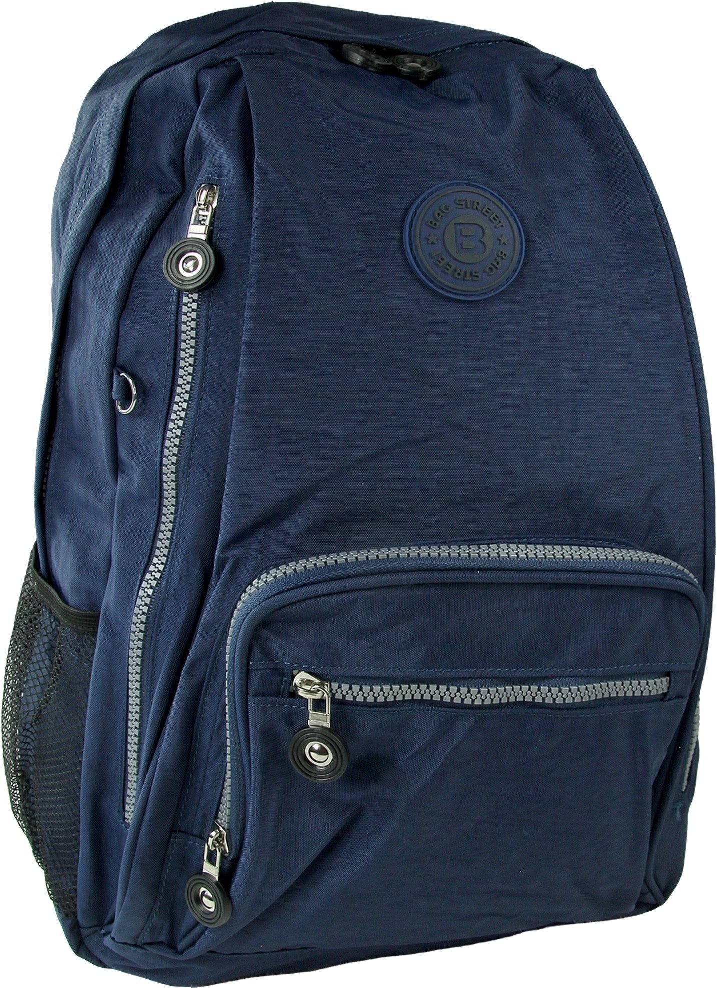 BAG STREET Freizeitrucksack Bag Street Rucksack Nylon navy (Freizeitrucksack), Damen, Jugend Freizeitrucksack, Sportrucksack Nylon, blau ca 43cm hoch