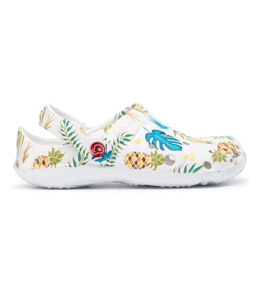 Schuzz Sandale Globule Clog Tropical weiss/bunt Damen Badeschuh