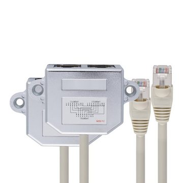 kwmobile 2in1 Netzwerkkabel Splitter - ISDN Anschluss Doppler Adapter Netzwerk-Adapter, 19,90 cm
