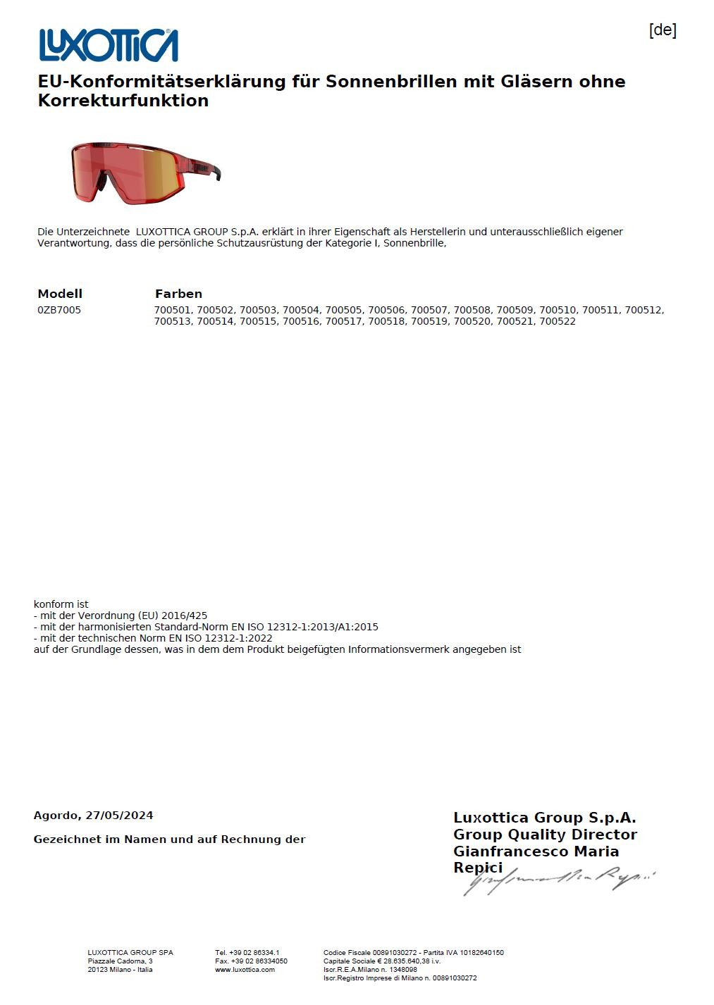 Bliz Sportbrille