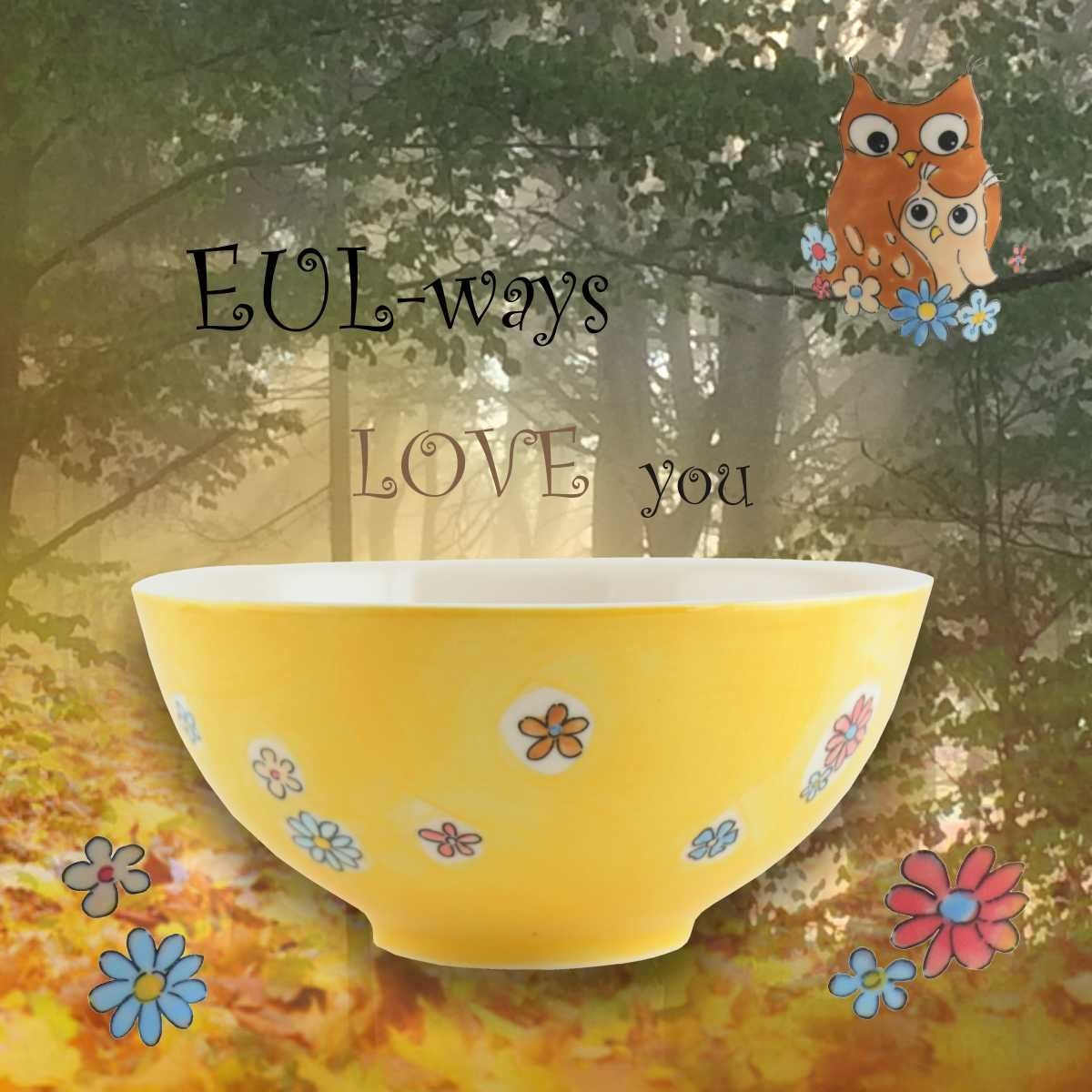 Keramik-Schale Mila Müslischale Mila You, Motiv Eulen (Stück) Keramik, Love Eul-ways