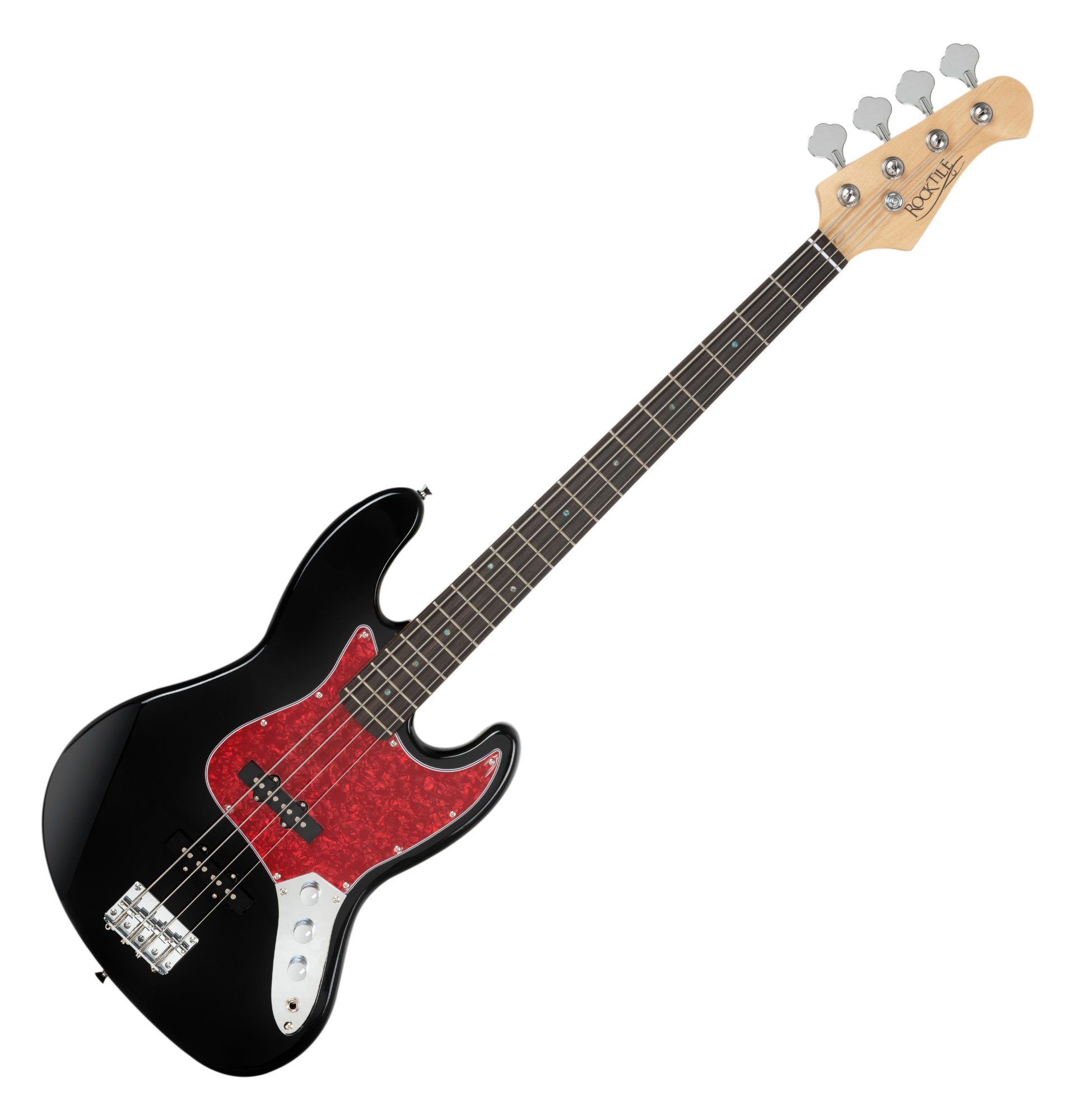 Rocktile E-Bass Pro JB-30BK 70's Deluxe Elektrobass, Jazz-Style, Bassgitarre - 2 Single-Coil Tonabnehmer