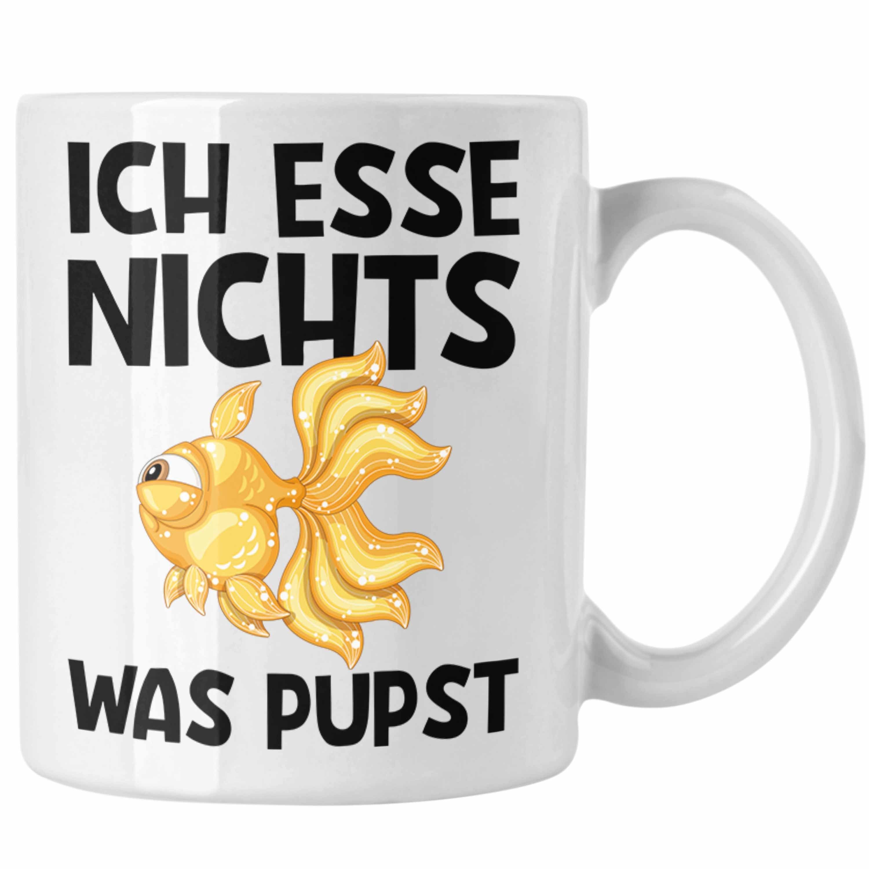 Trendation Tasse Trendation - Veganer Tasse Geschenk Ich Esse Nichts Was Pupst Tierschu Weiss