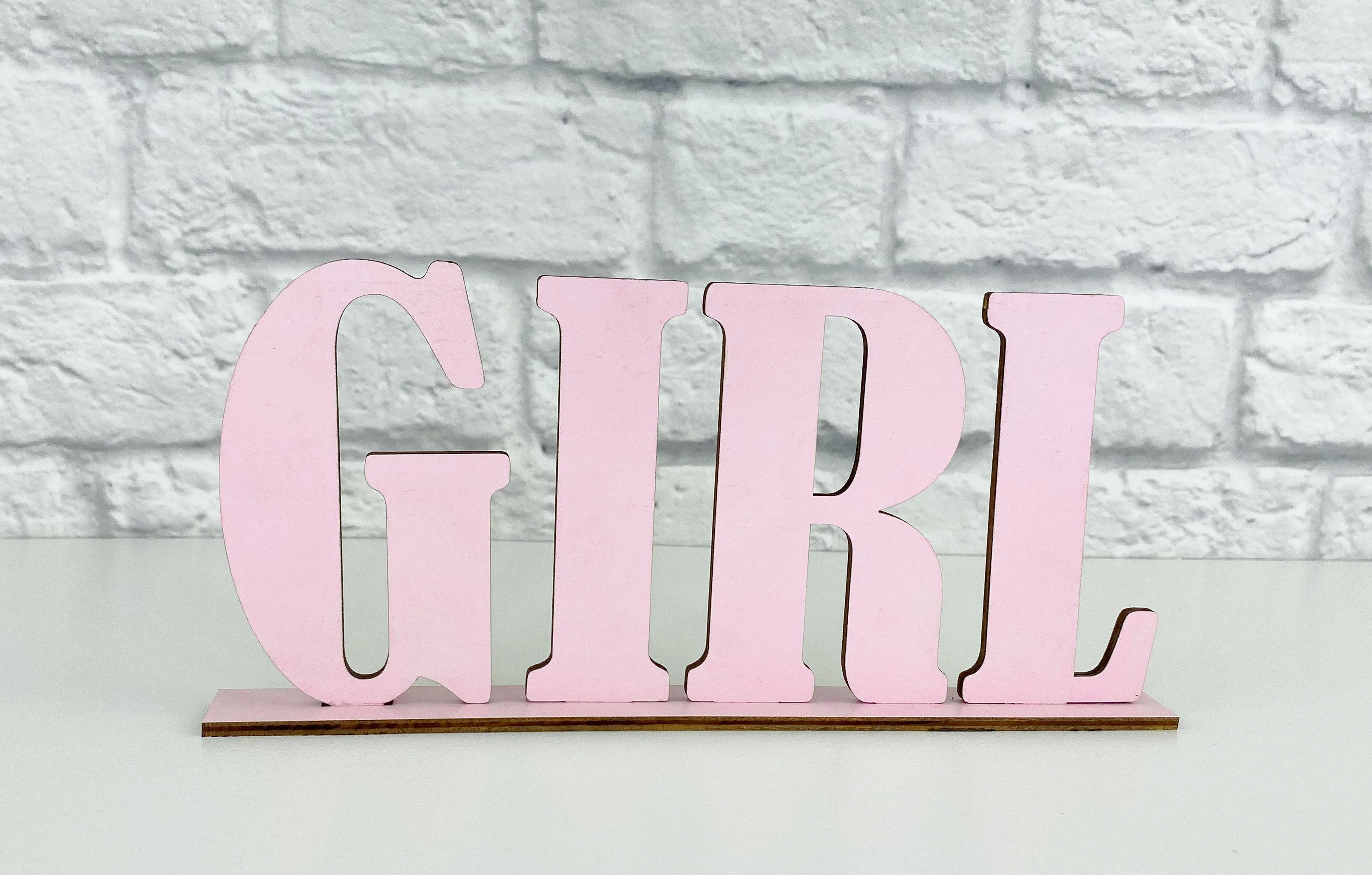 WoodFriends Dekoobjekt Schriftzug mit Standfuß für Babyshower Babyparty Boy Girl Oh Baby!, aus Holz lackiert