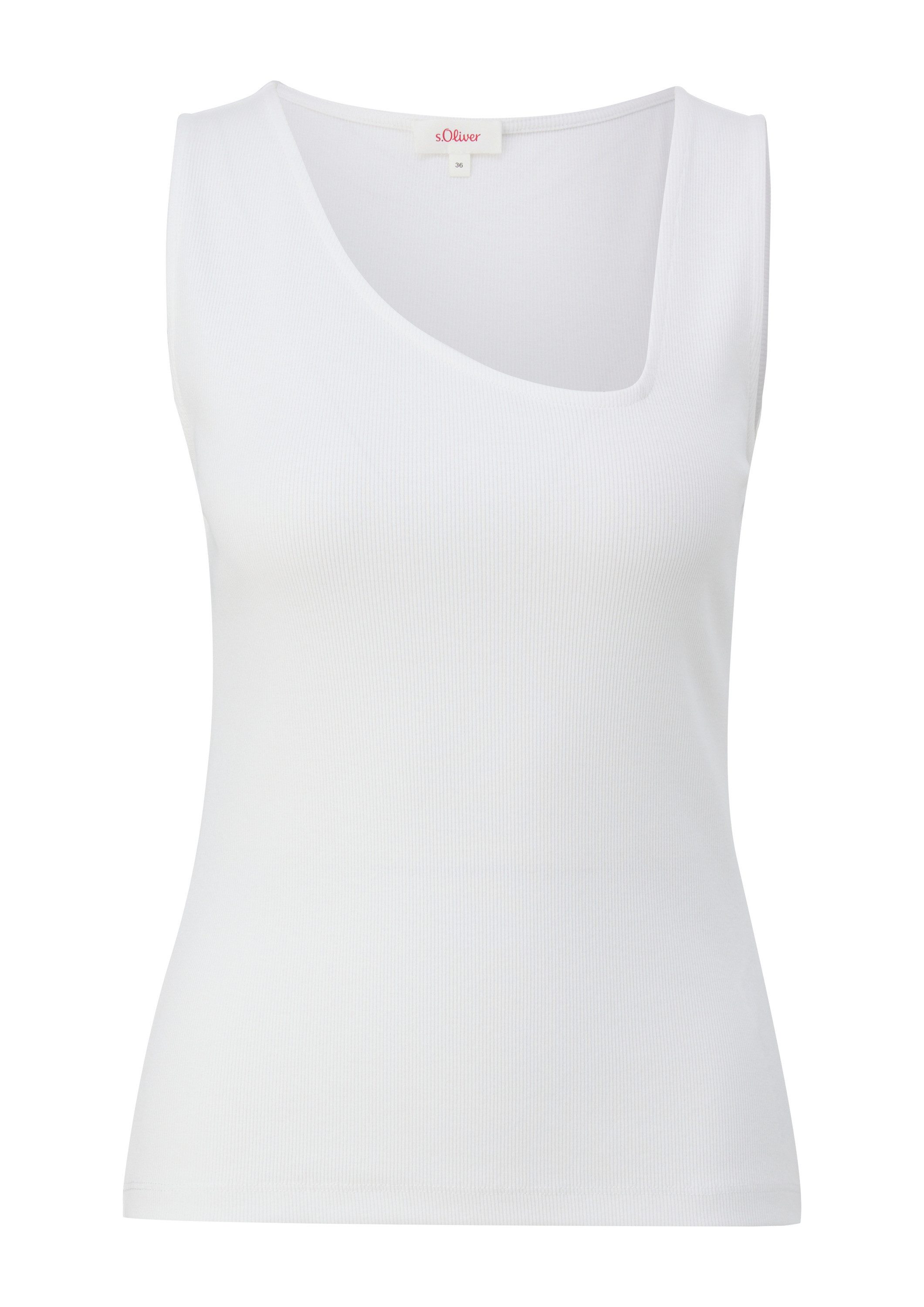 s.Oliver Muscleshirt T-Shirt Jersey-Top mit asymmetrischem Ausschnitt