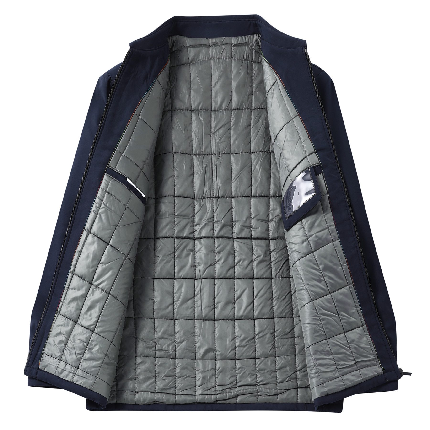 Allthemen Winterjacke mit Reißverschluss Bomberjacke Herren gefüttert Übergangsjacke – Bild 3 von 5