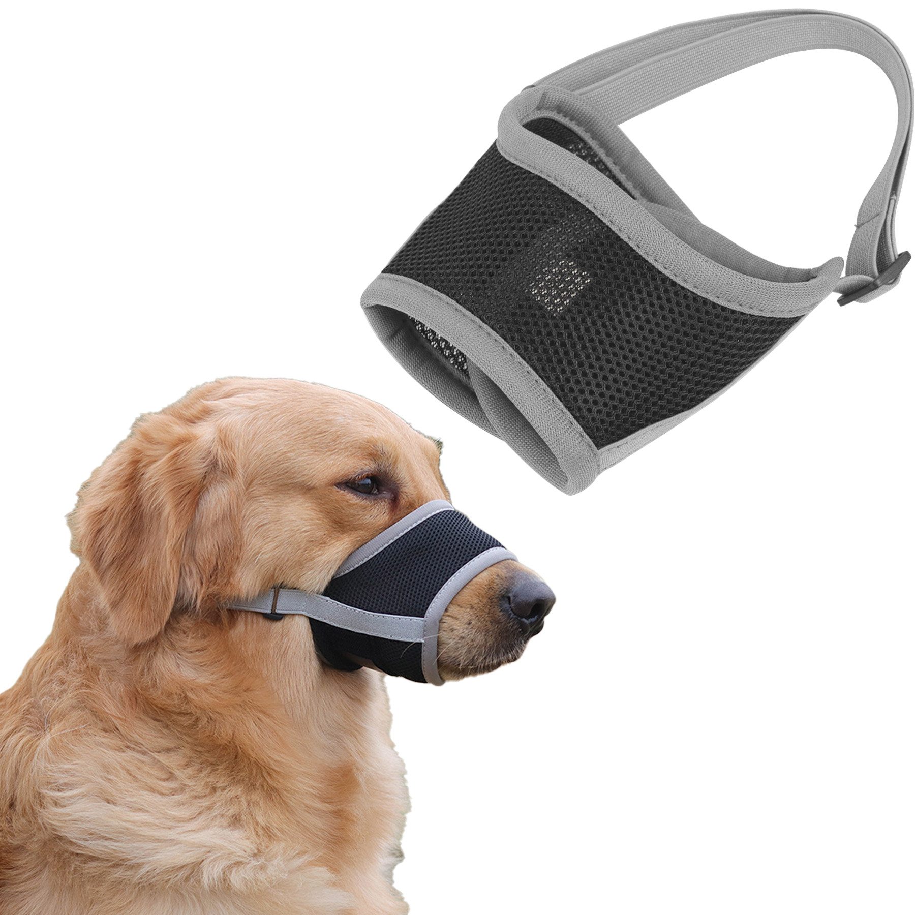 Mutig Maulkorb Nylon-Maulkorb Für Hunde, Verstellbare Schlaufe, Atmungsaktiv,Sicherer, Schneller Sitz Für Kleine, Mittelgroße Hunde, Verhindert Das Beißen