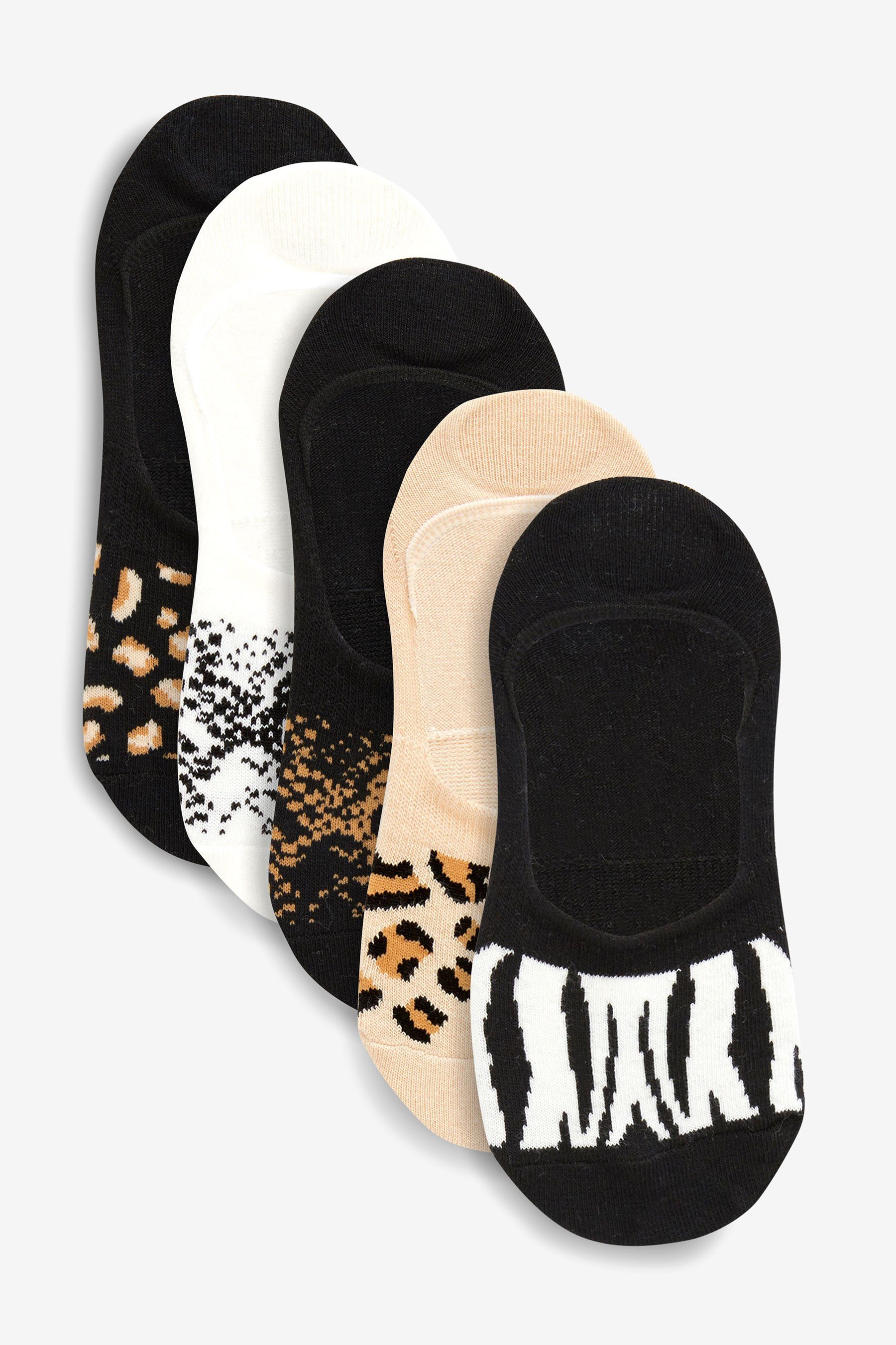 Füßlinge Unsichtbare Sneakersocken, 5er-Pack