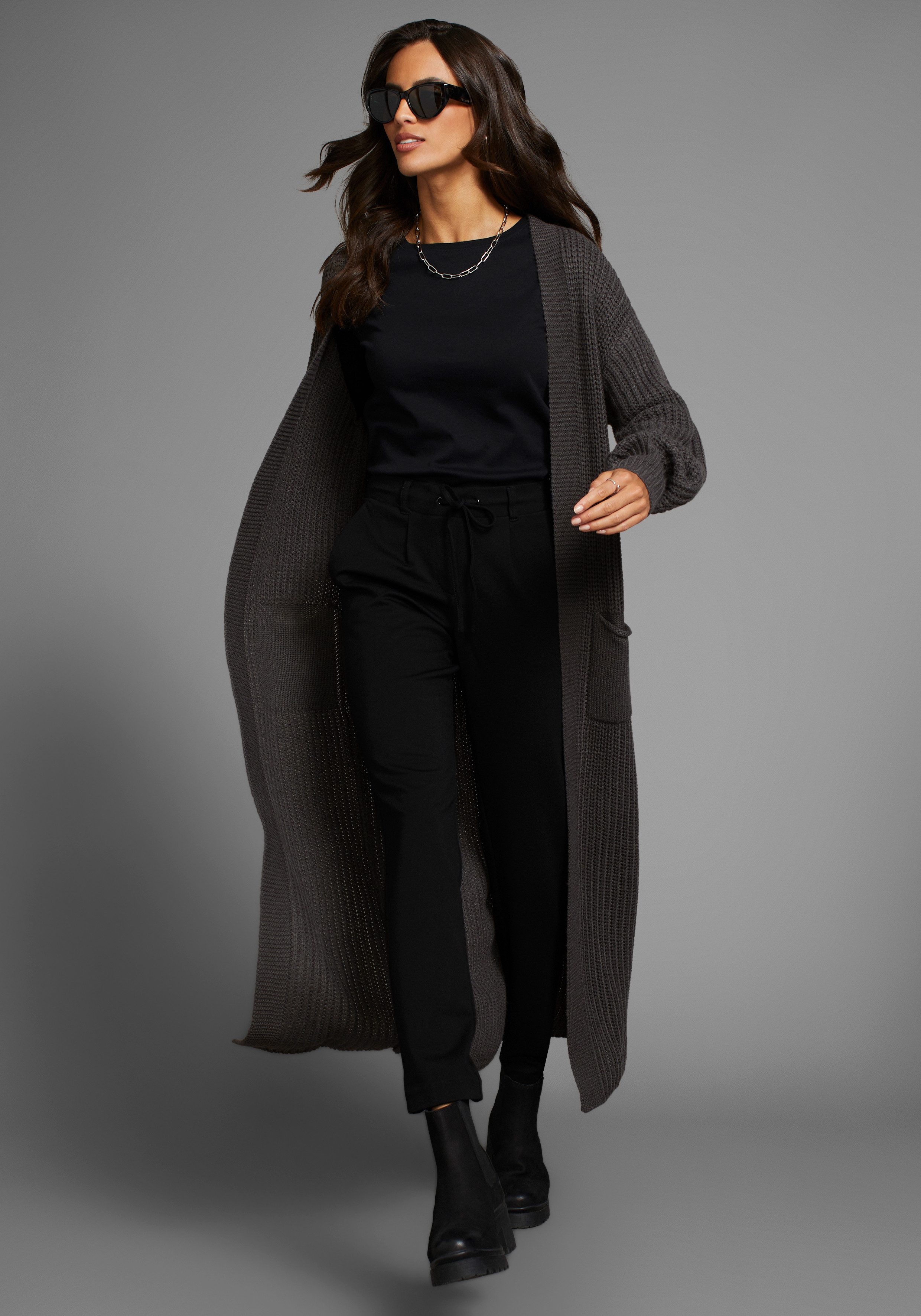 Laura Scott Longstrickjacke aus kuscheligem Grobstrick – Bild 5 von 5