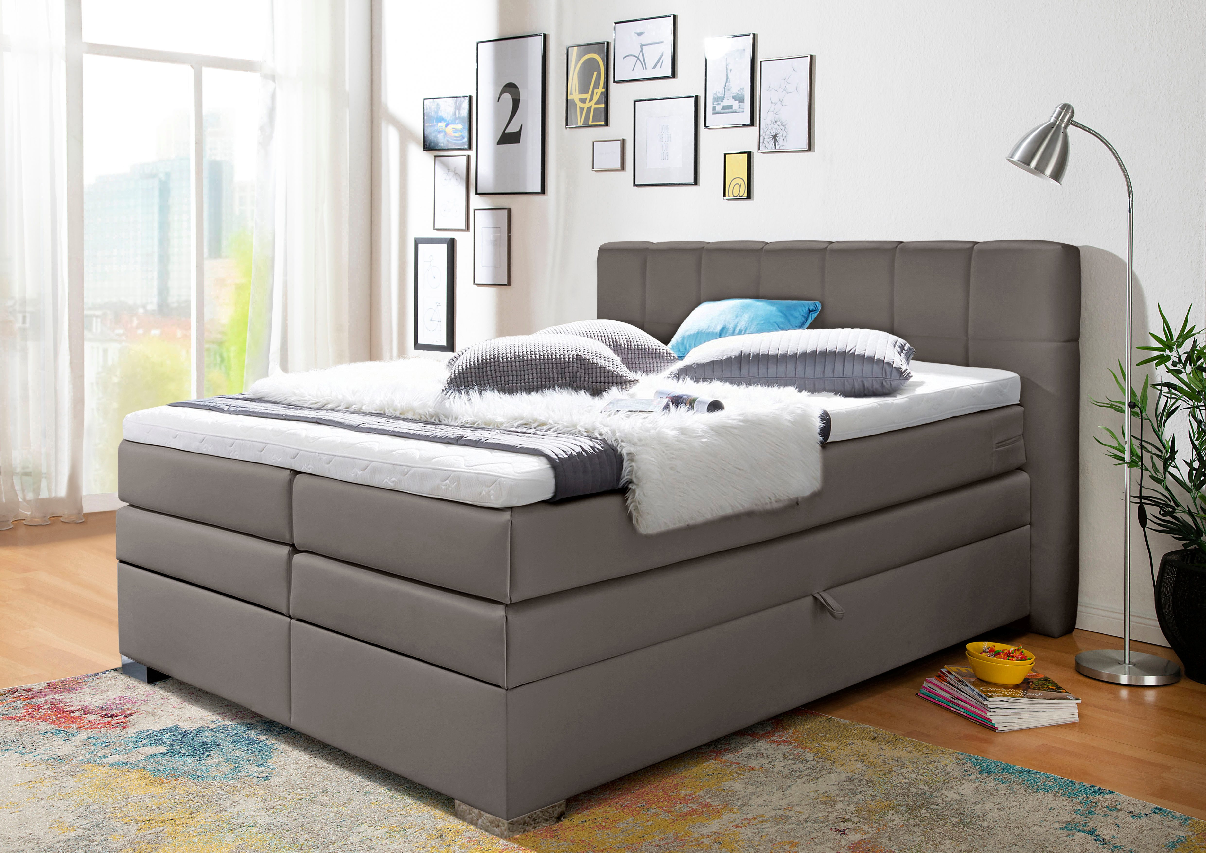 INOSIGN Boxspringbett Airdrie, inkl. Bettkasten und Topper