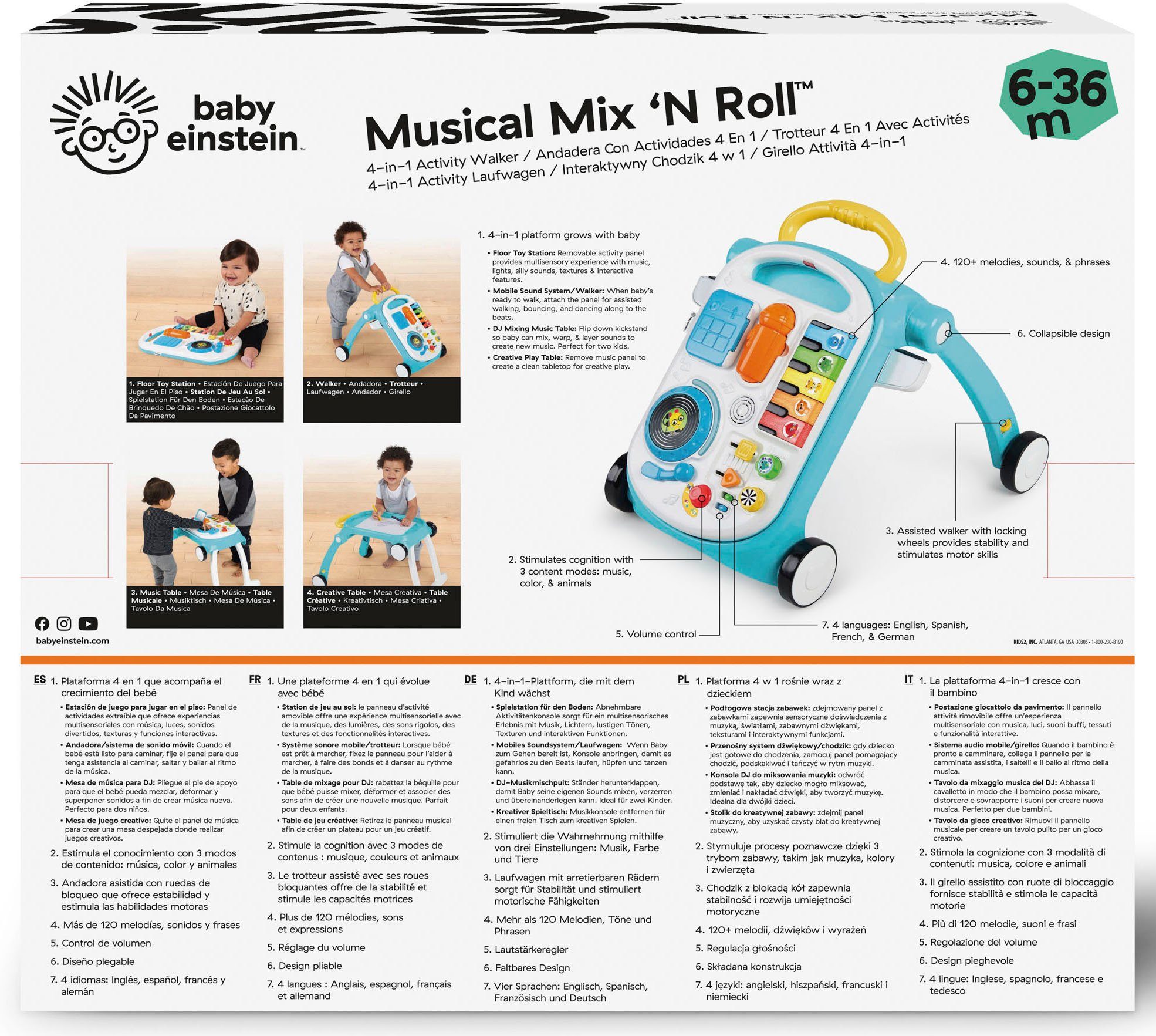 Roll, Sound Baby Einstein Licht Mix mit ‘N und Musical Lauflernwagen