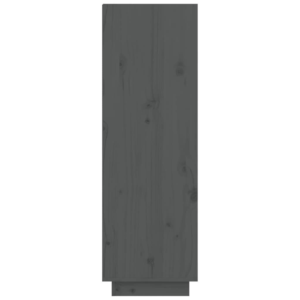 Schuhregal Grau Kiefer 60x34x105 cm Massivholz furnicato Schuhschrank
