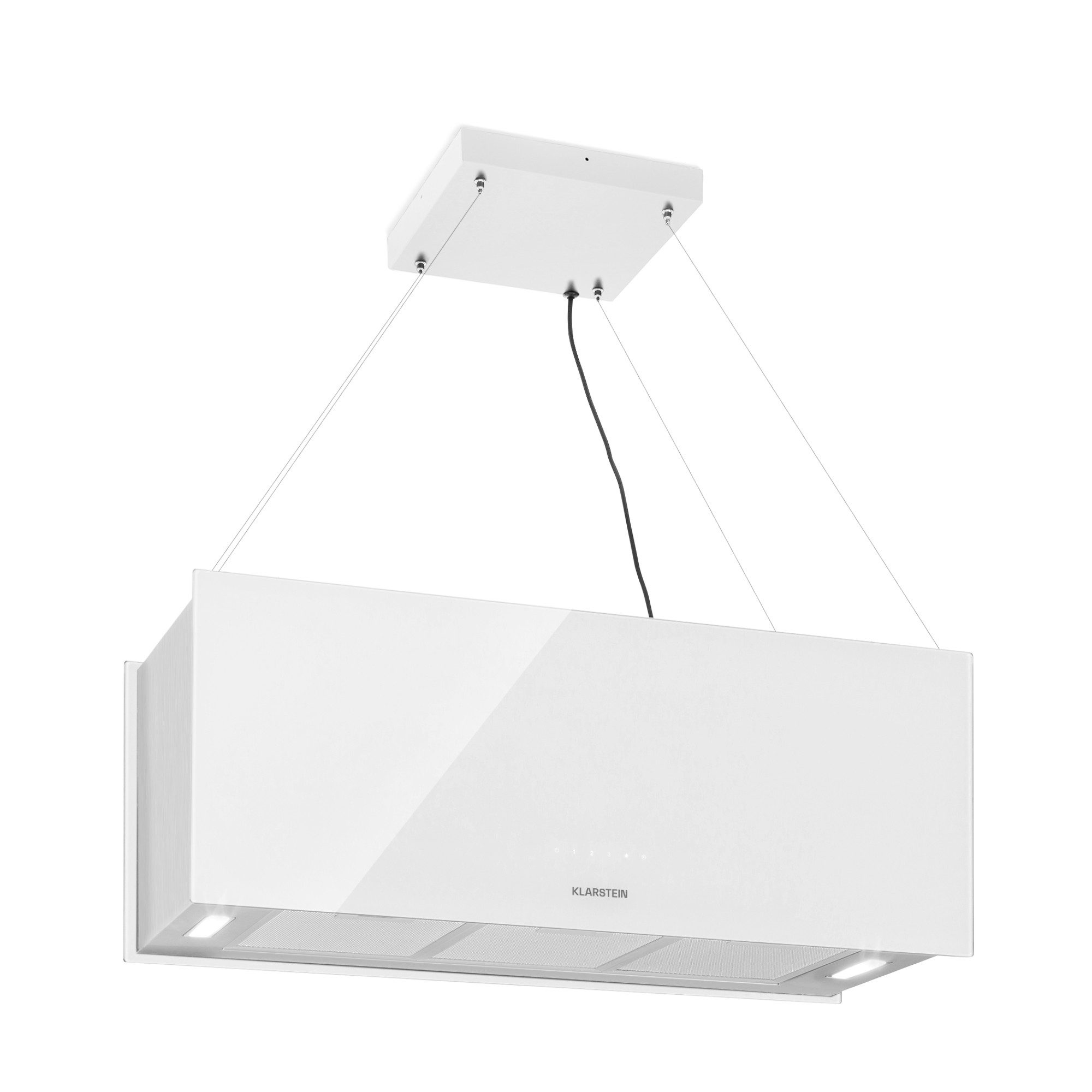 Klarstein Deckenhaube Serie CGCH2-KronleuchtXL-W, Abzugshaube Insel Abluft Haube Umluft Dunstabzug Einbau Umlufthaube