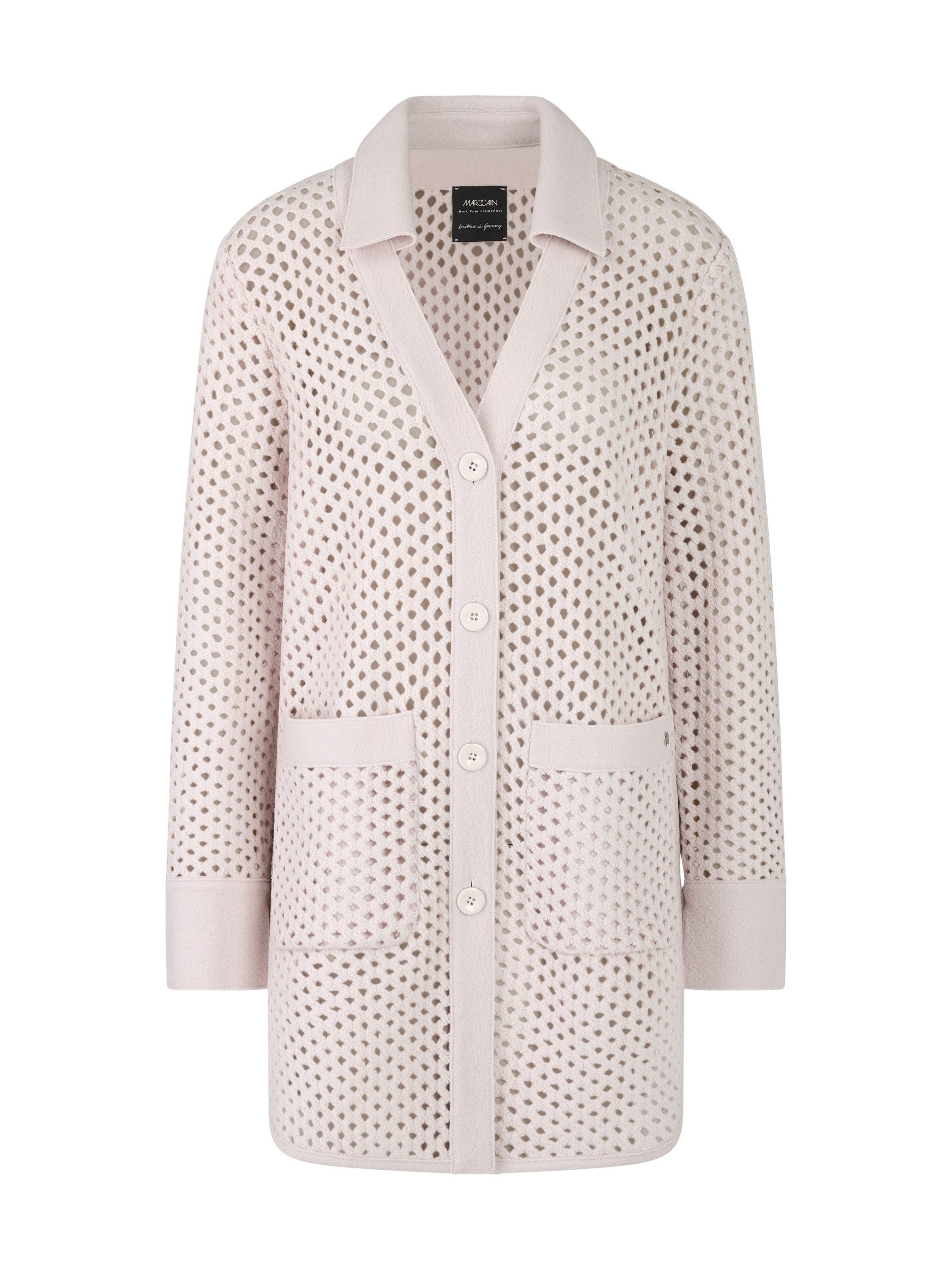 Marc Cain Shirtweste Gitteroptik-Cardigan - Gerade