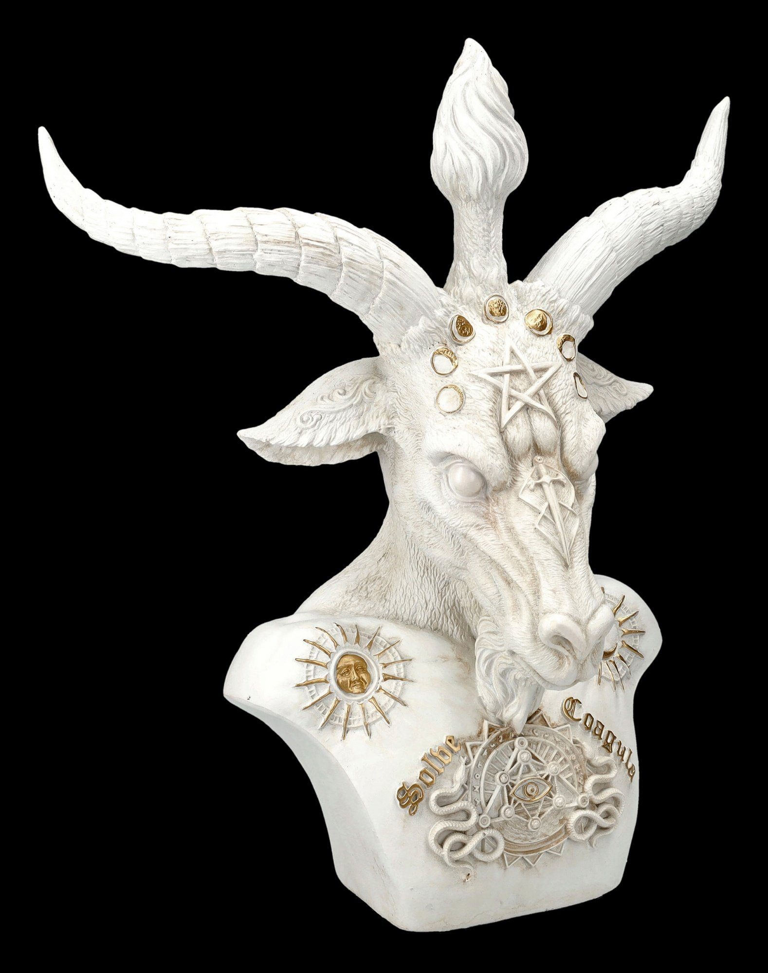 Figuren Shop GmbH Dekoobjekt Große Baphomet Büste weiß - Nemesis Now - Fantasy Gothic Dekoration
