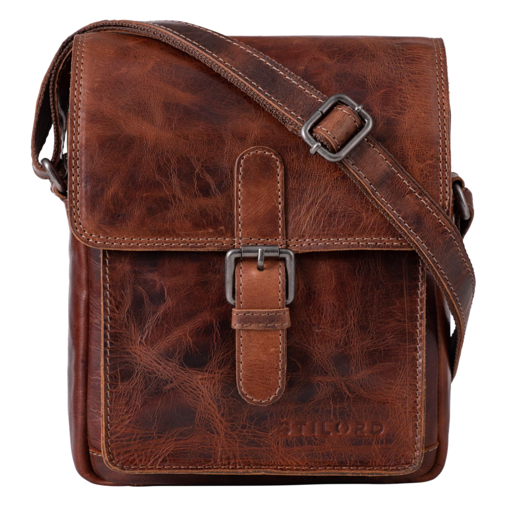 STILORD Schultertasche "Martinez" Kleine Umhängetasche Herren Leder