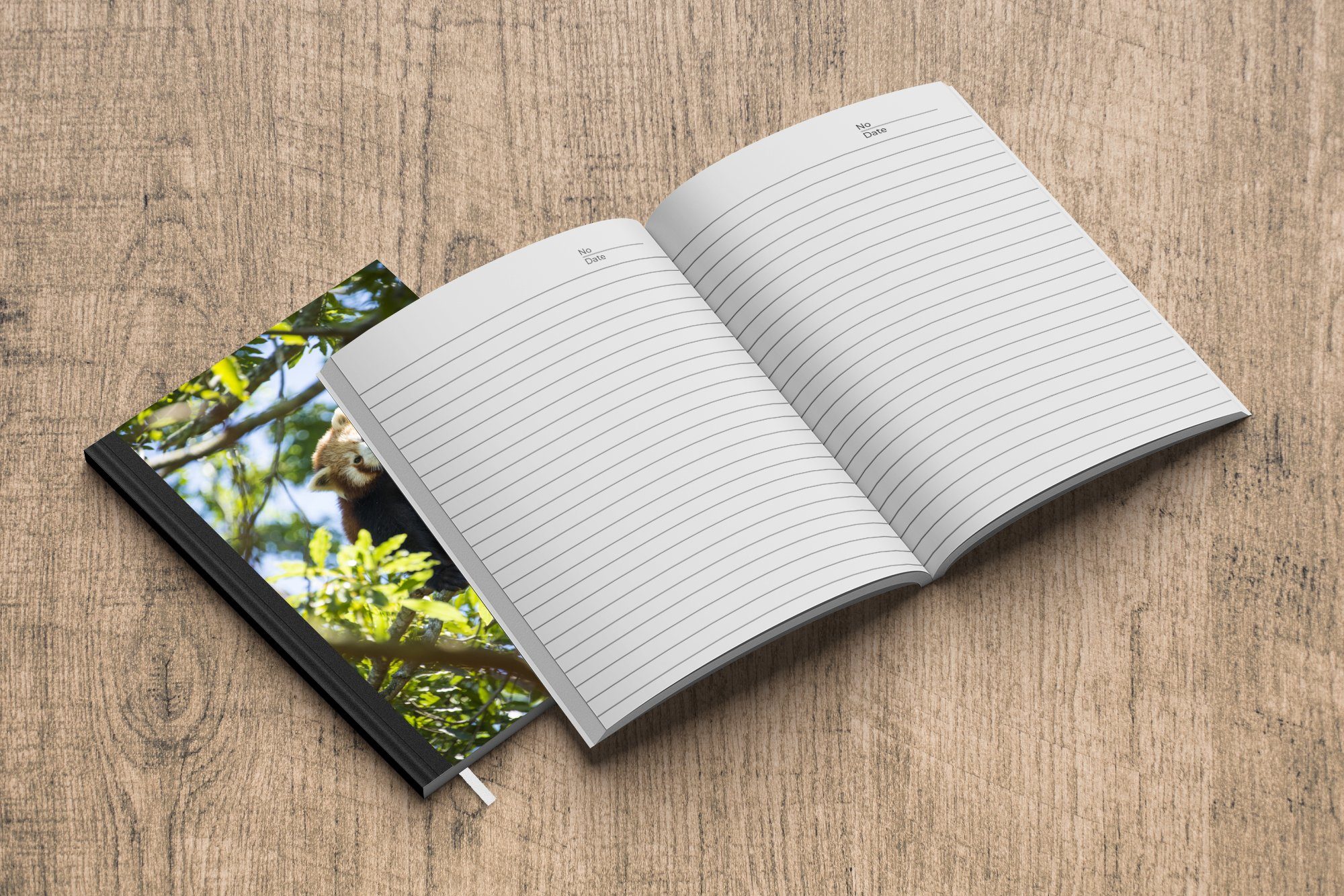 Tagebuch, A5, Haushaltsbuch Notizbuch Panda Pflanzen MuchoWow Baum, - - Seiten, 98 Journal, Notizheft, Merkzettel,