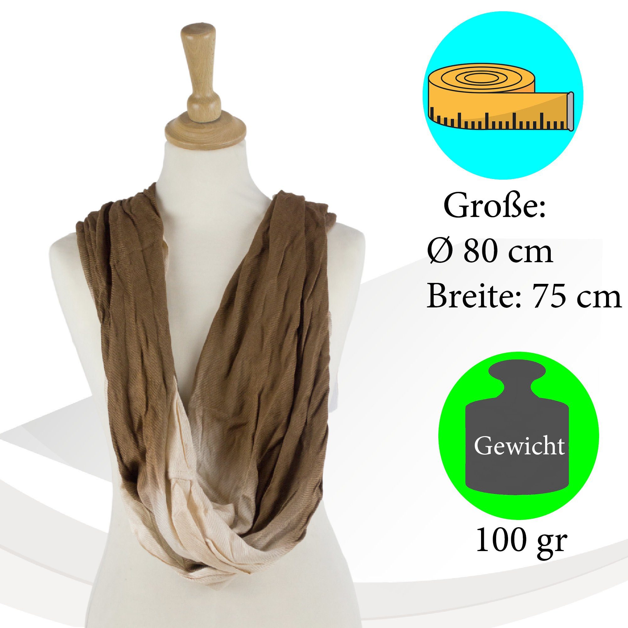 Sunsa Loop Damen Loopschal Loop Tuch Viskose Halstuch, Farbverlauf