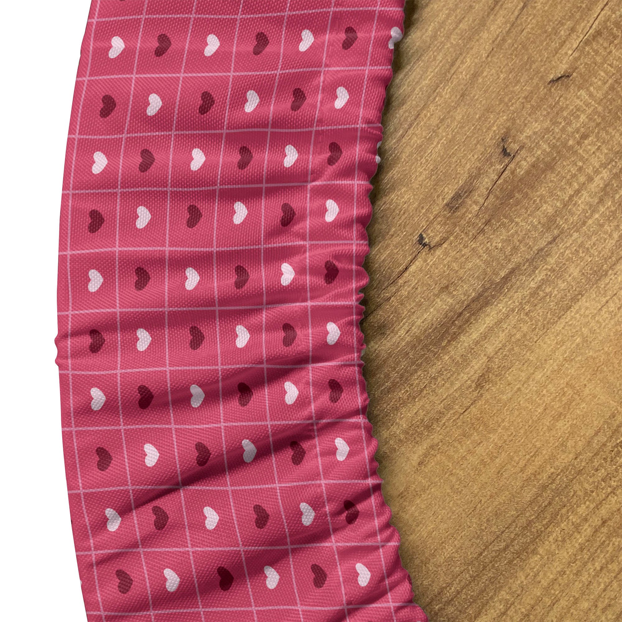 Abakuhaus Tischdecke Rundum-elastische Stofftischdecke, Valentinstag Herzen Quadrate Kunst