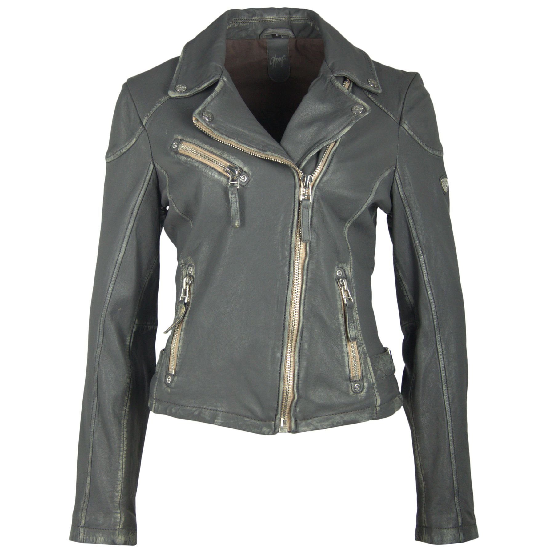 Gipsy Lederjacke Damen Lederjacke PGG LULV mit asymmetrischem Zipper in versch. Größen & Farben graphite