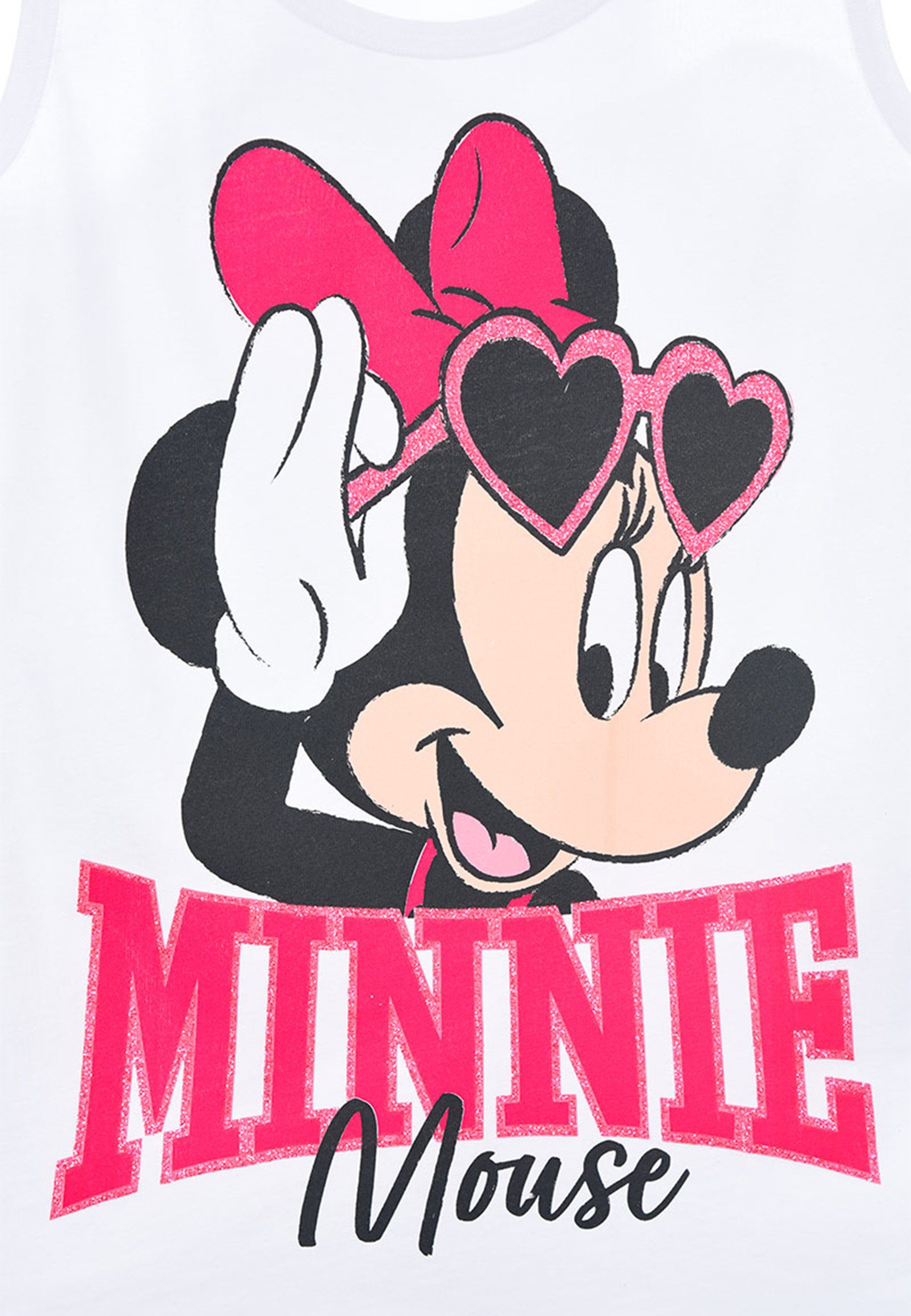 Mouse Träger-Shirt Muskelshirt Mädchen Minnie Sommer Kinder Shirt Disney Weiß Top