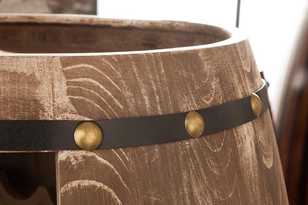 LebensWohnArt Weinregal Originelles Flaschenregal BOTELLA 80cm natur Weinfass Pienienholz