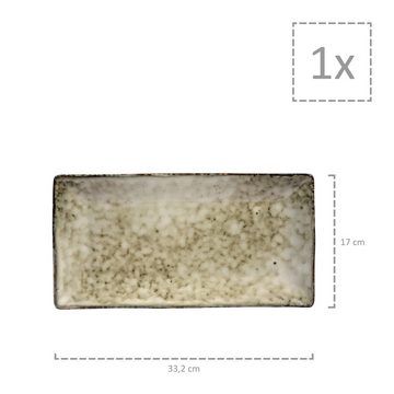 SÄNGER Servierplatte Pompei, Steingut, (Set, 2-tlg., Servierteller rechteckig), spülmaschinengeeignet, erweiterbar