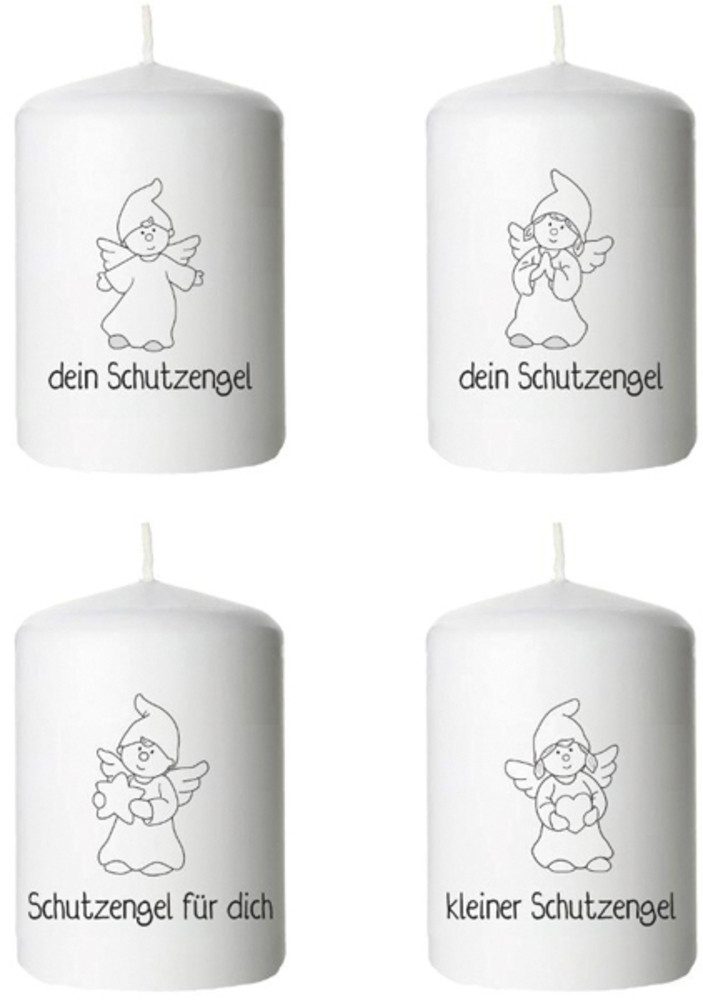 Stumpenkerze Stumpenkerze Schutzengel ca. 6x8cm Motiv zufällig gewählt