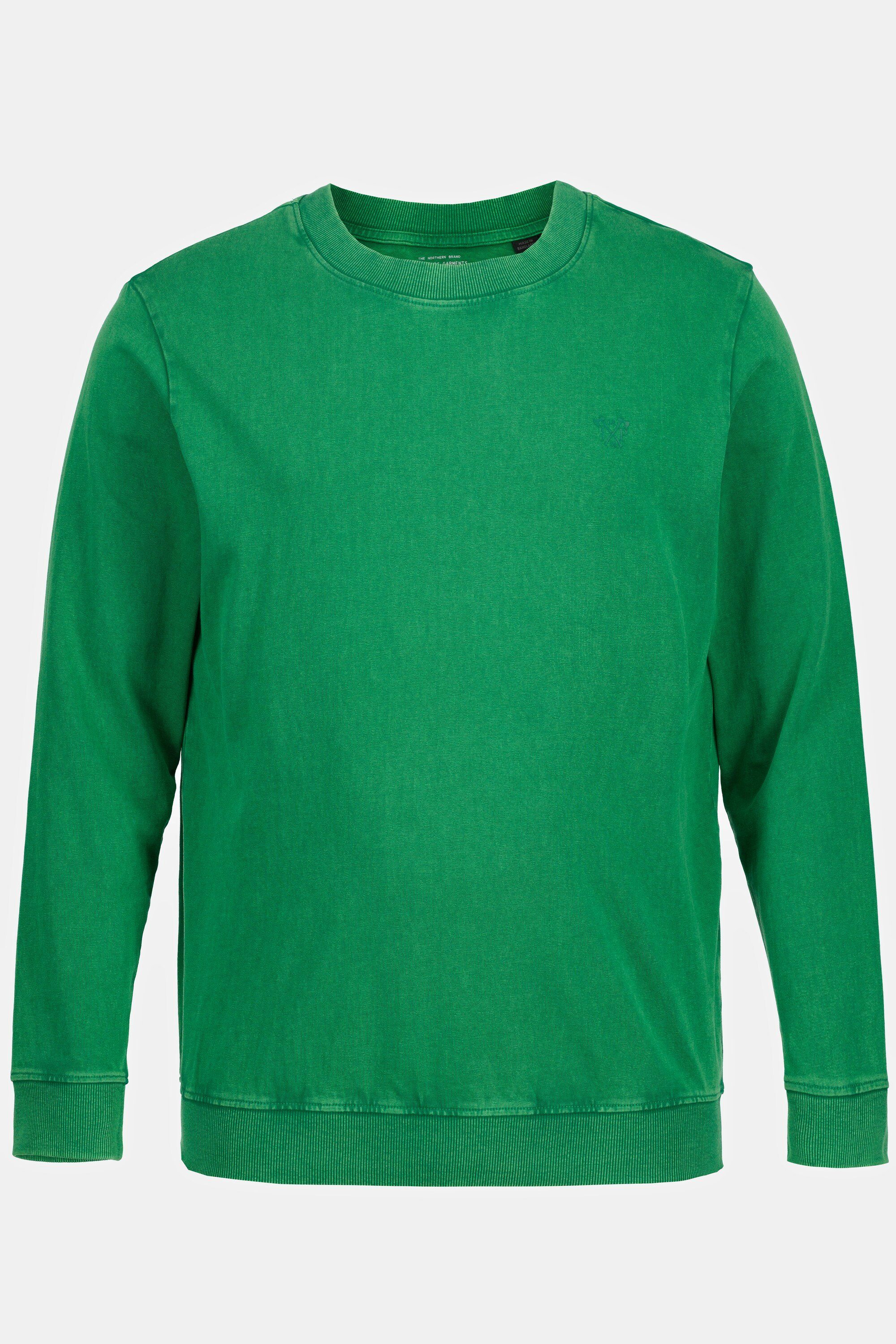 Qualität Sweatshirt JP1880 grün acid washed leichte Bauchfit T-Shirt