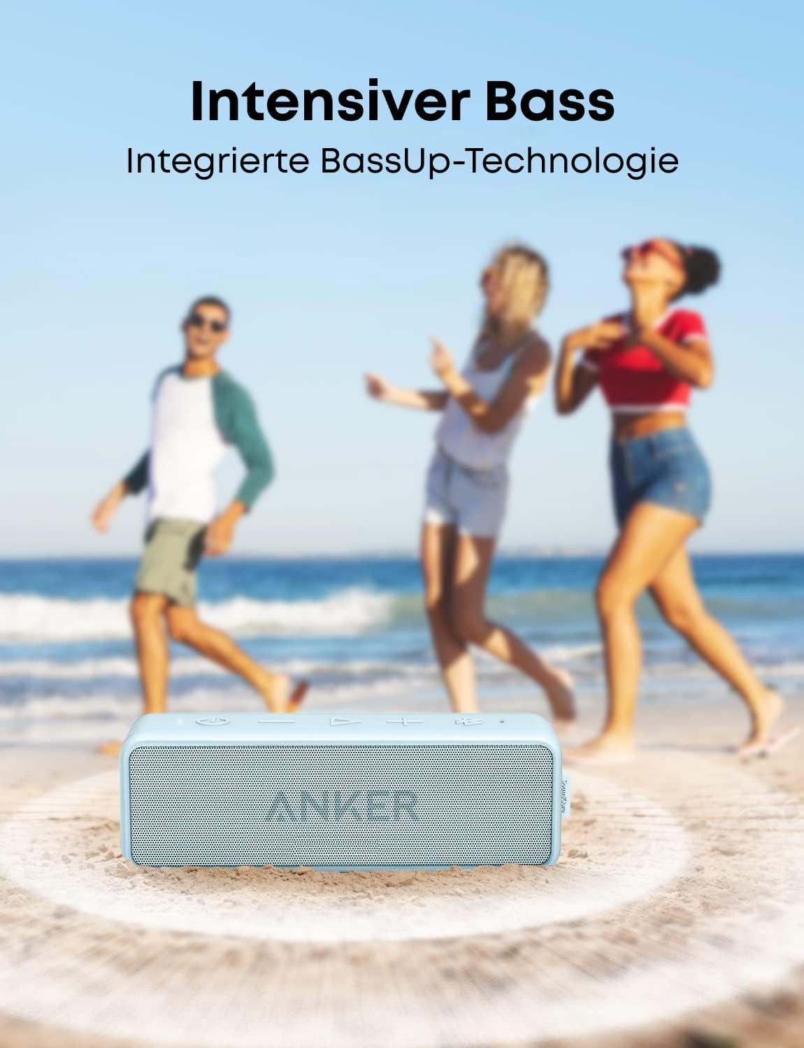 Anker SoundCore 2 Fantastischer Sound mit Dualen Bass-Treibern, 24h Akku Bluetooth-Lautsprecher 2 (Reichweite bis zu 20 m Bluetooth-Version 5.0 bis zu 24h Wiedergabezeit)
