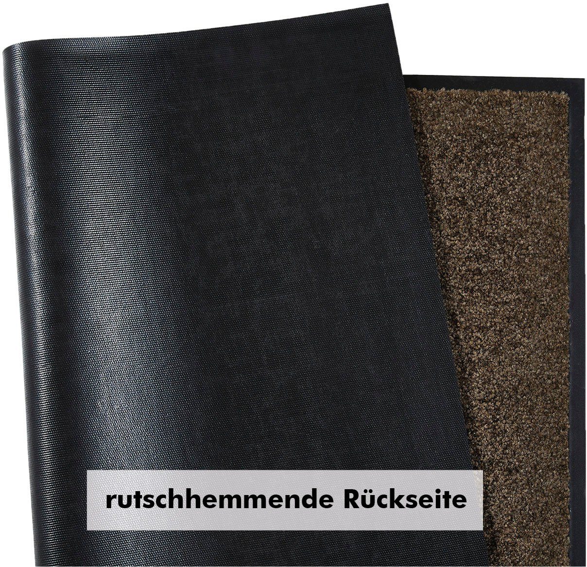 Fußmatte 7 Clean, rutschhemmend, Super mm, Schmutzfangmatte, braun Uni & Wash Andiamo, waschbar &, Herbst Farben, rechteckig, Höhe: