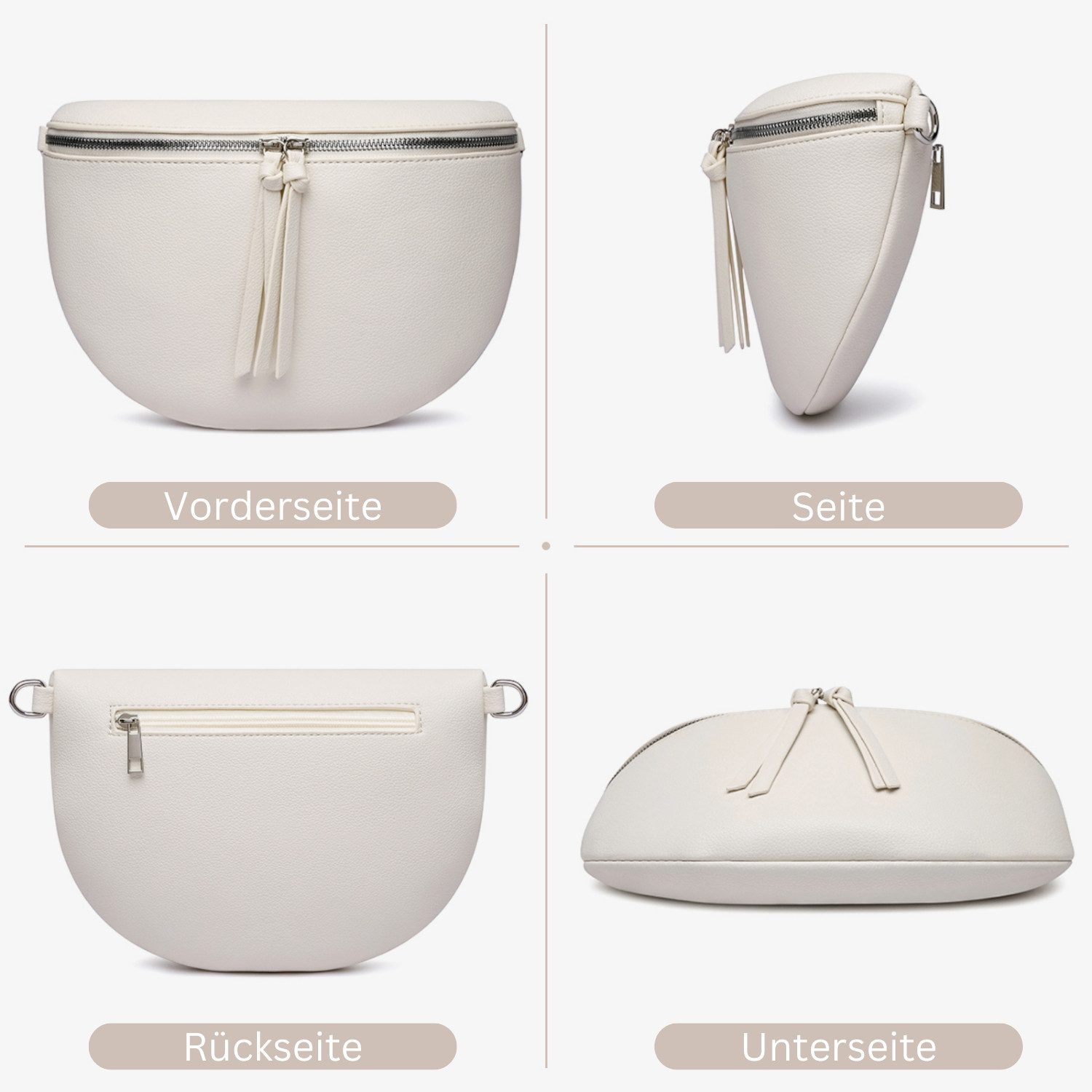Fomax Bauchtasche aus Kunstleder, Damen Umhängetasche, mit Schulterriemen