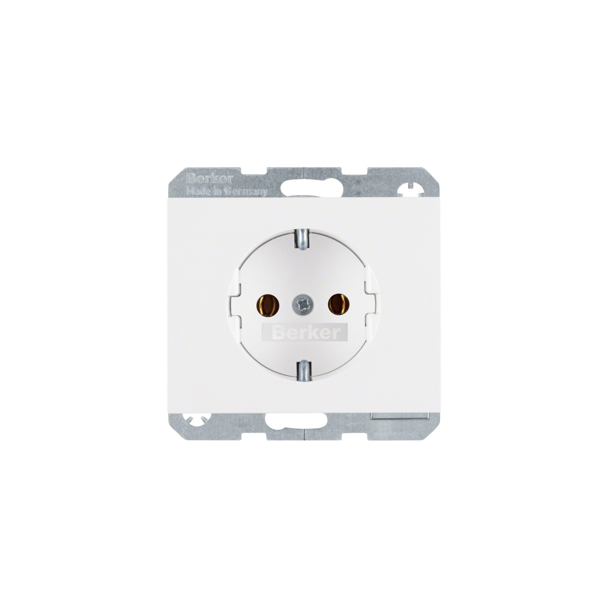 Berker Steckdose Berker SCHUKO-Steckdose pws/gl ohne Klappdeckel 41157009